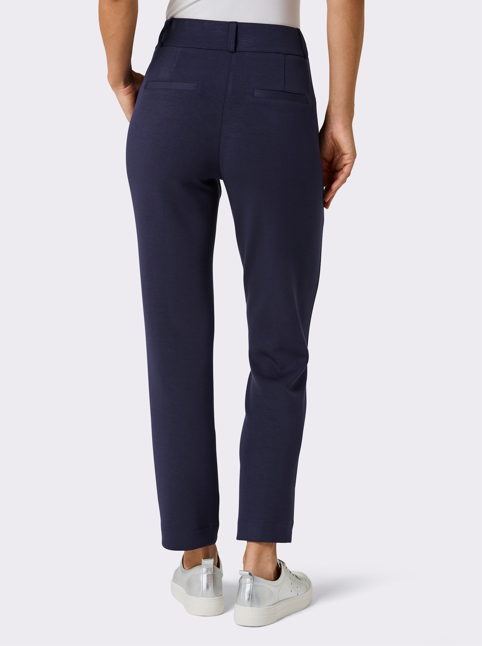 CREATION L PREMIUM Jerseyhose mit Biesen - marine