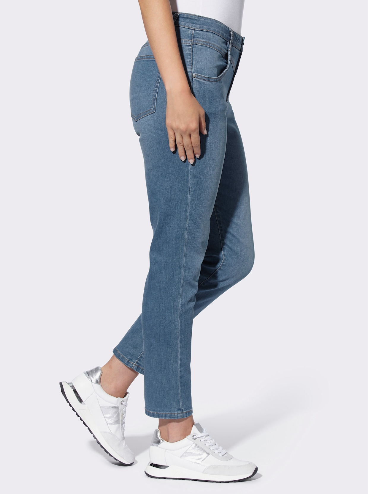 heine Jean 7/8 - bleu blanchi