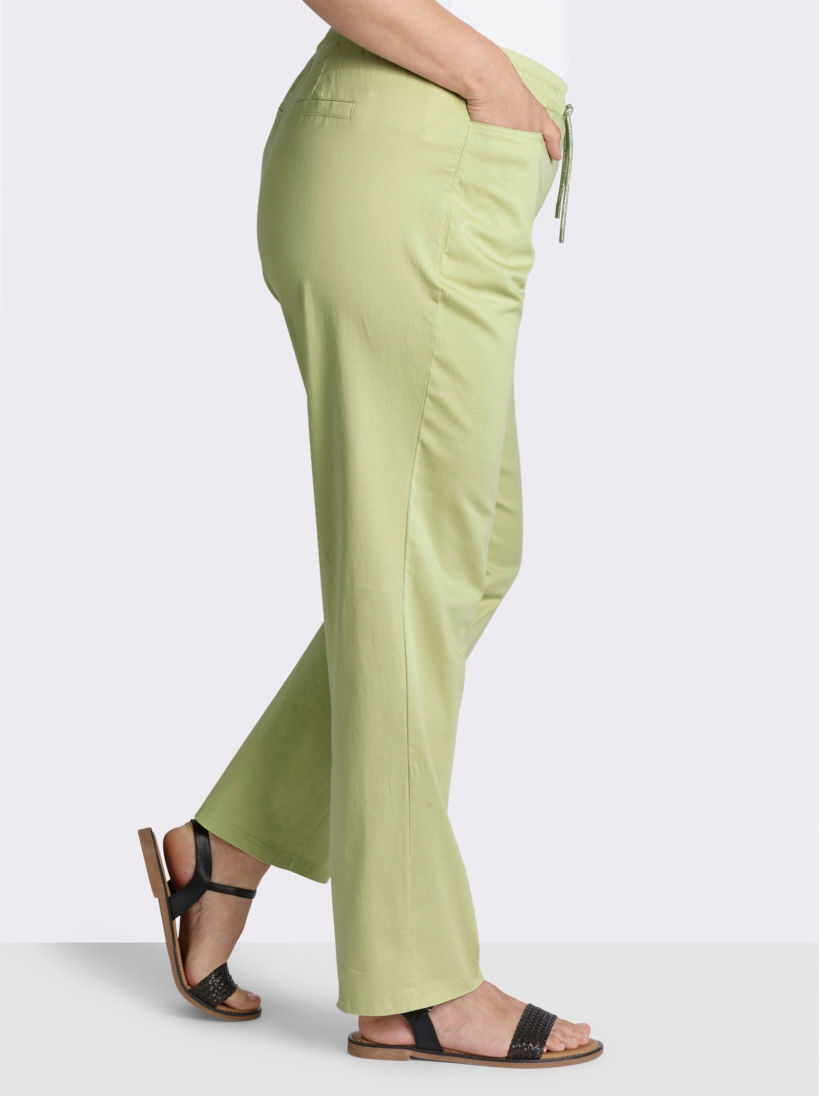 sheego Jogg Pants mit Lurex-Kordel - pistazie