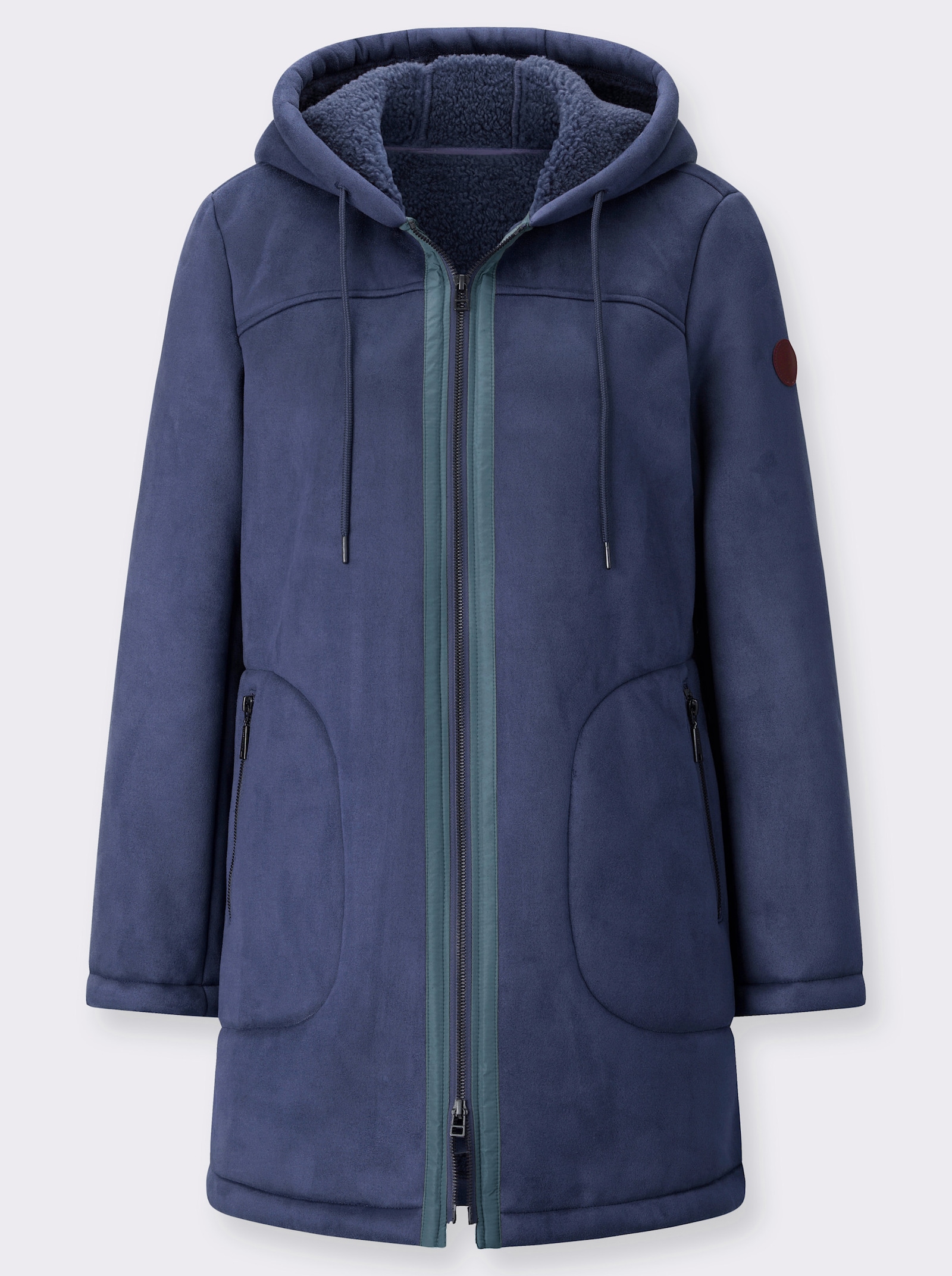  Outdoorjacke in Lammfelloptik - marine