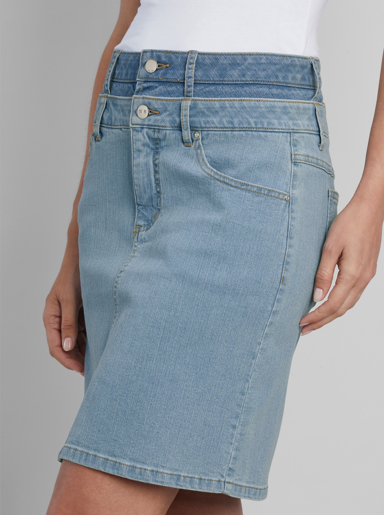 heine Jeansrock mit Doppelbund - blue-bleached