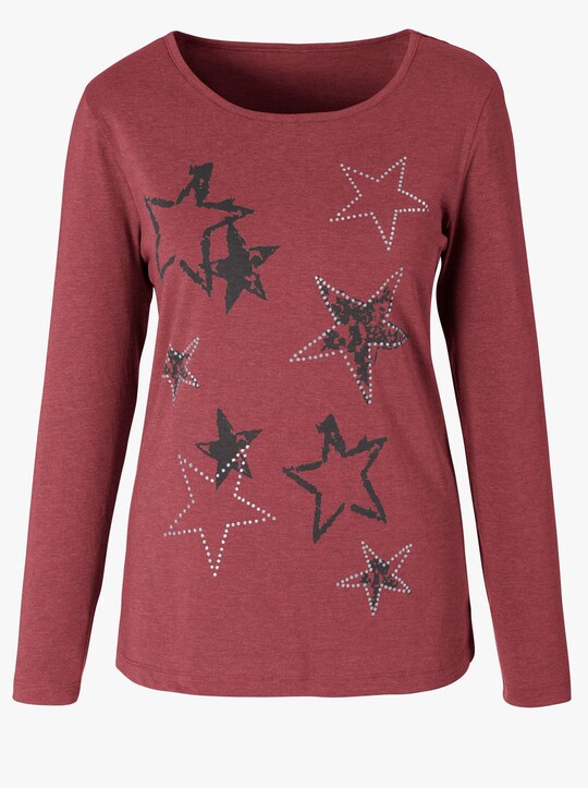 Shirt - kirsche-meliert