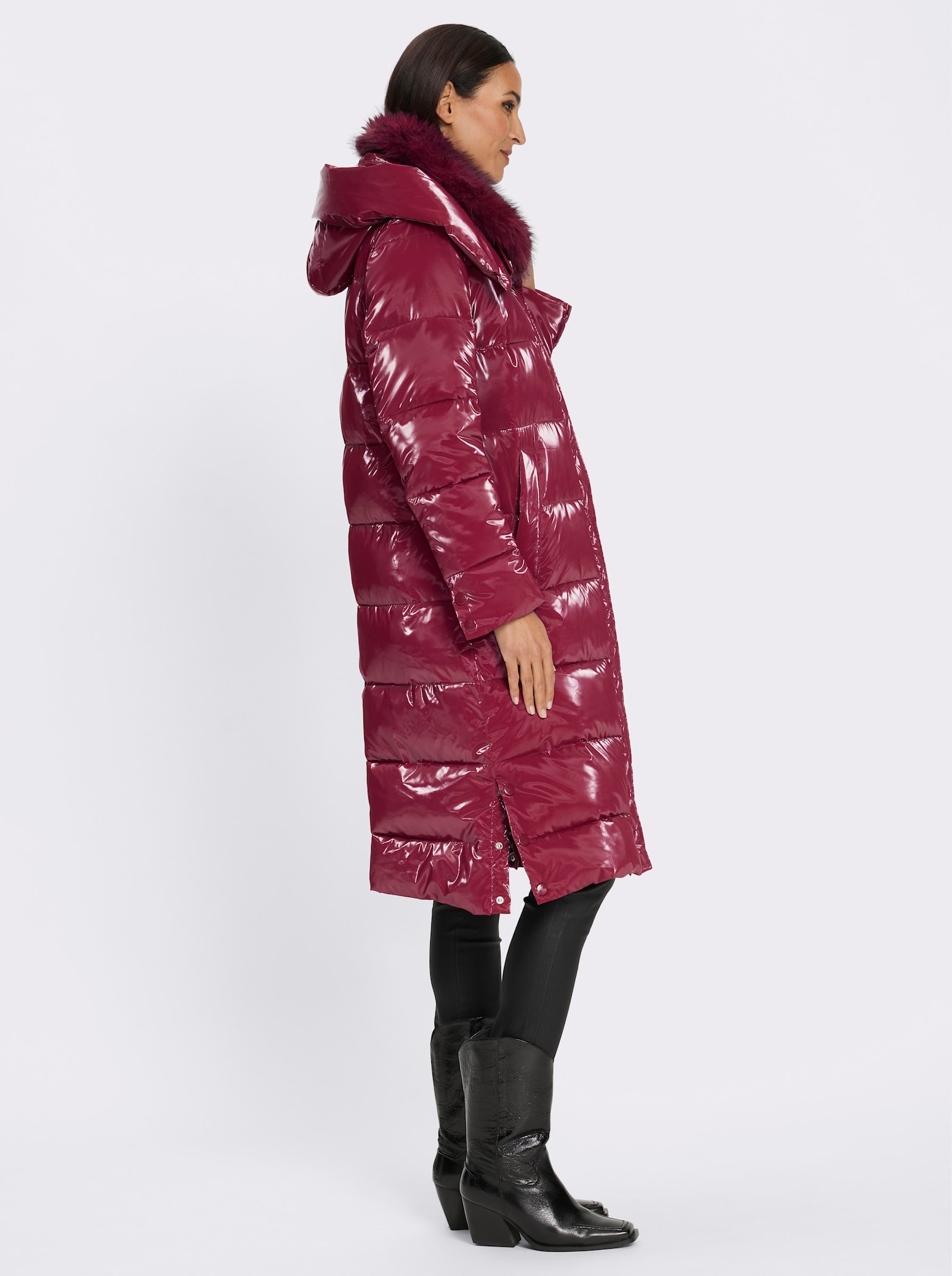 heine Steppmantel mit Seitenschlitzen - bordeaux