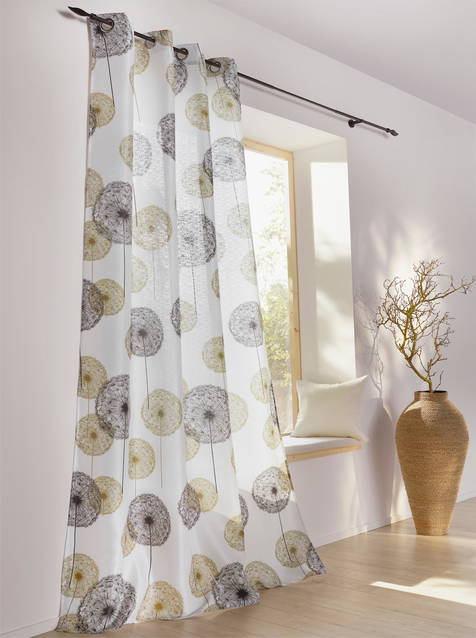 heine home gordijnen - wit/taupe