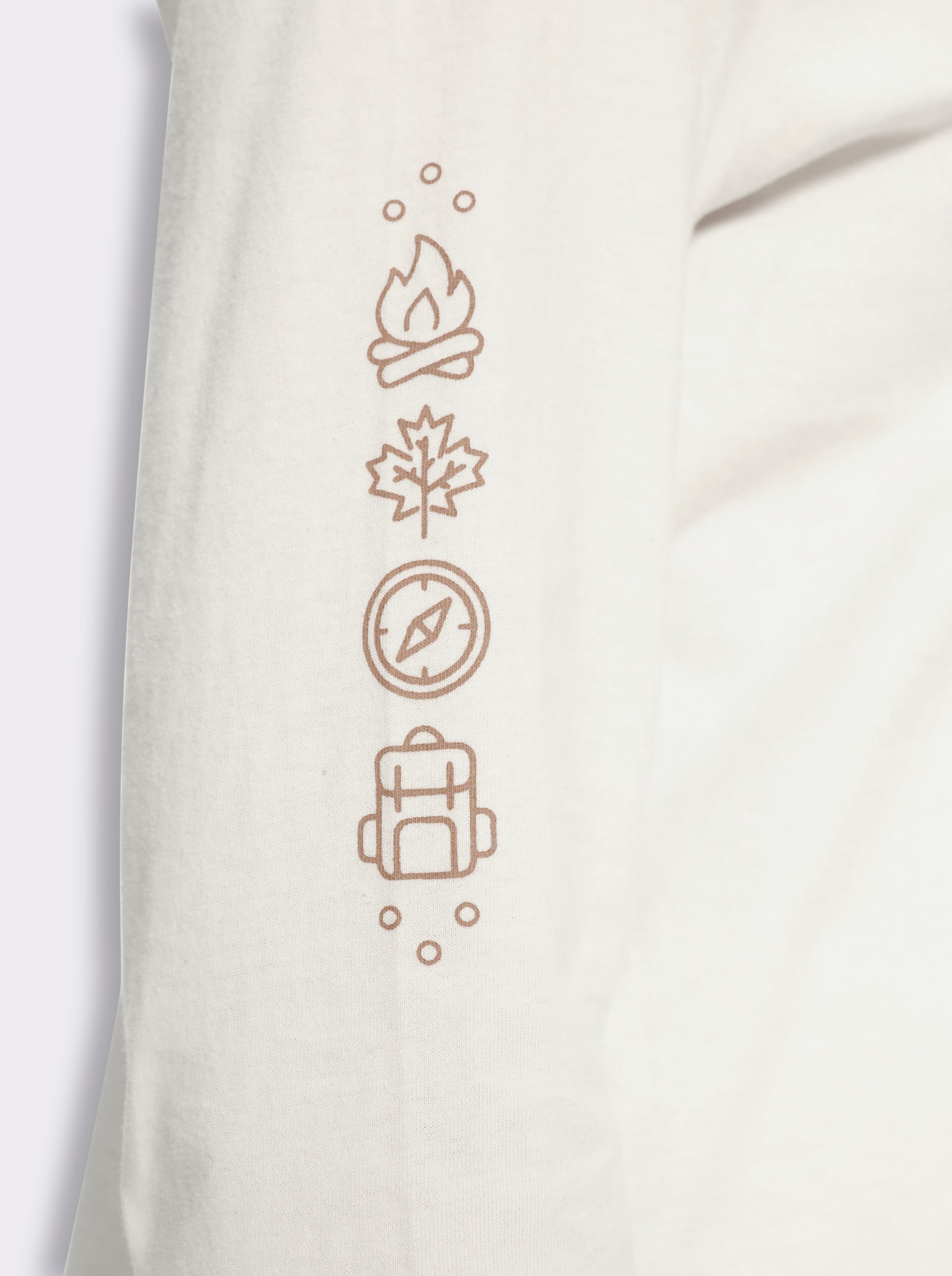 Langarmshirt mit platzierten Print-Motiven - ecru-sesam
