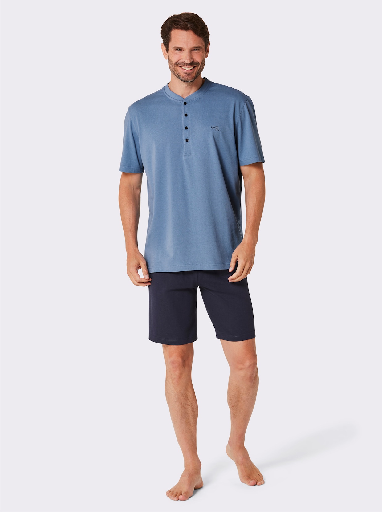 wäschepur men Shortys - schoko-camel + marine-mittelblau