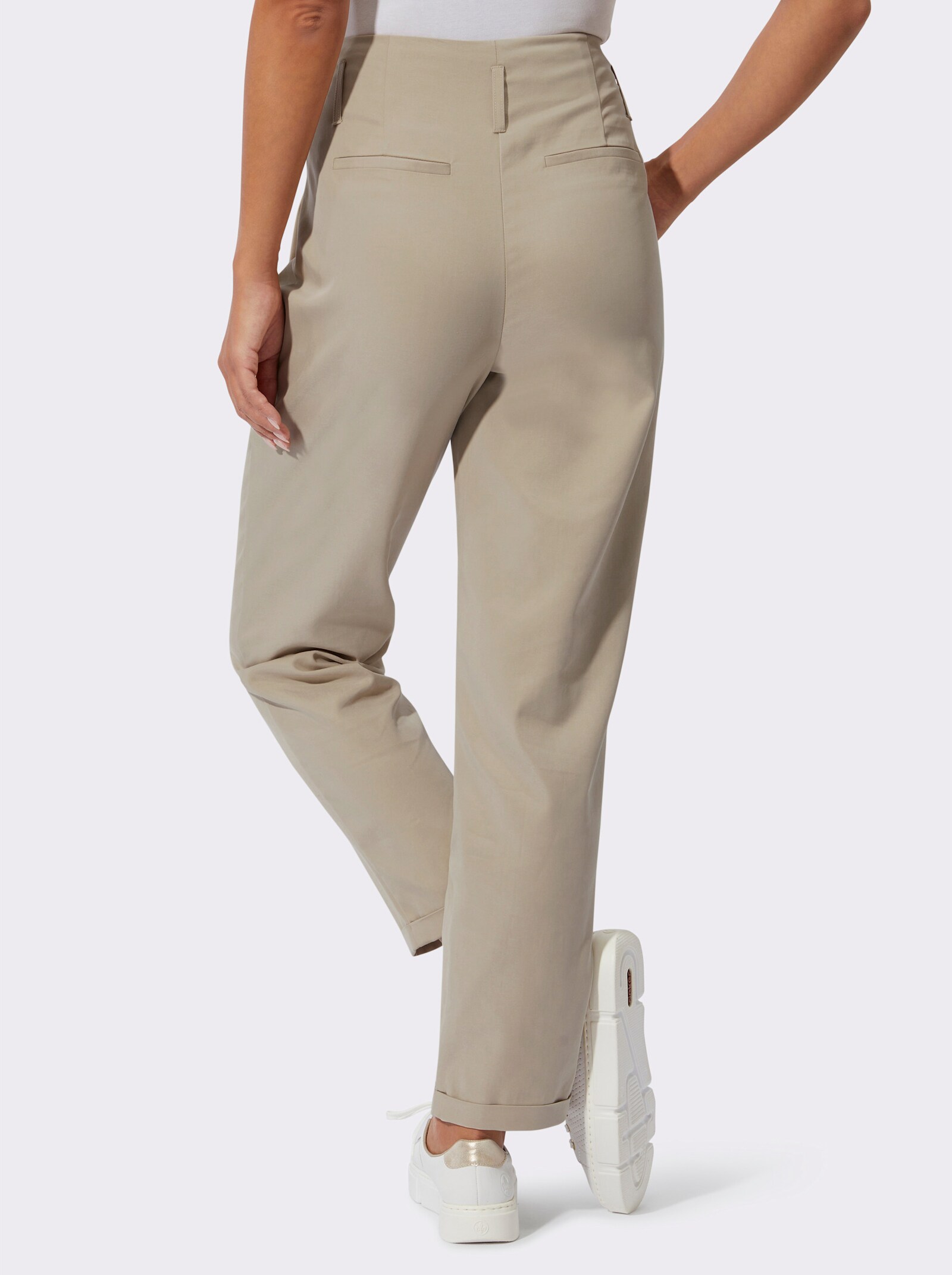 Hose mit hoher Taille - beige