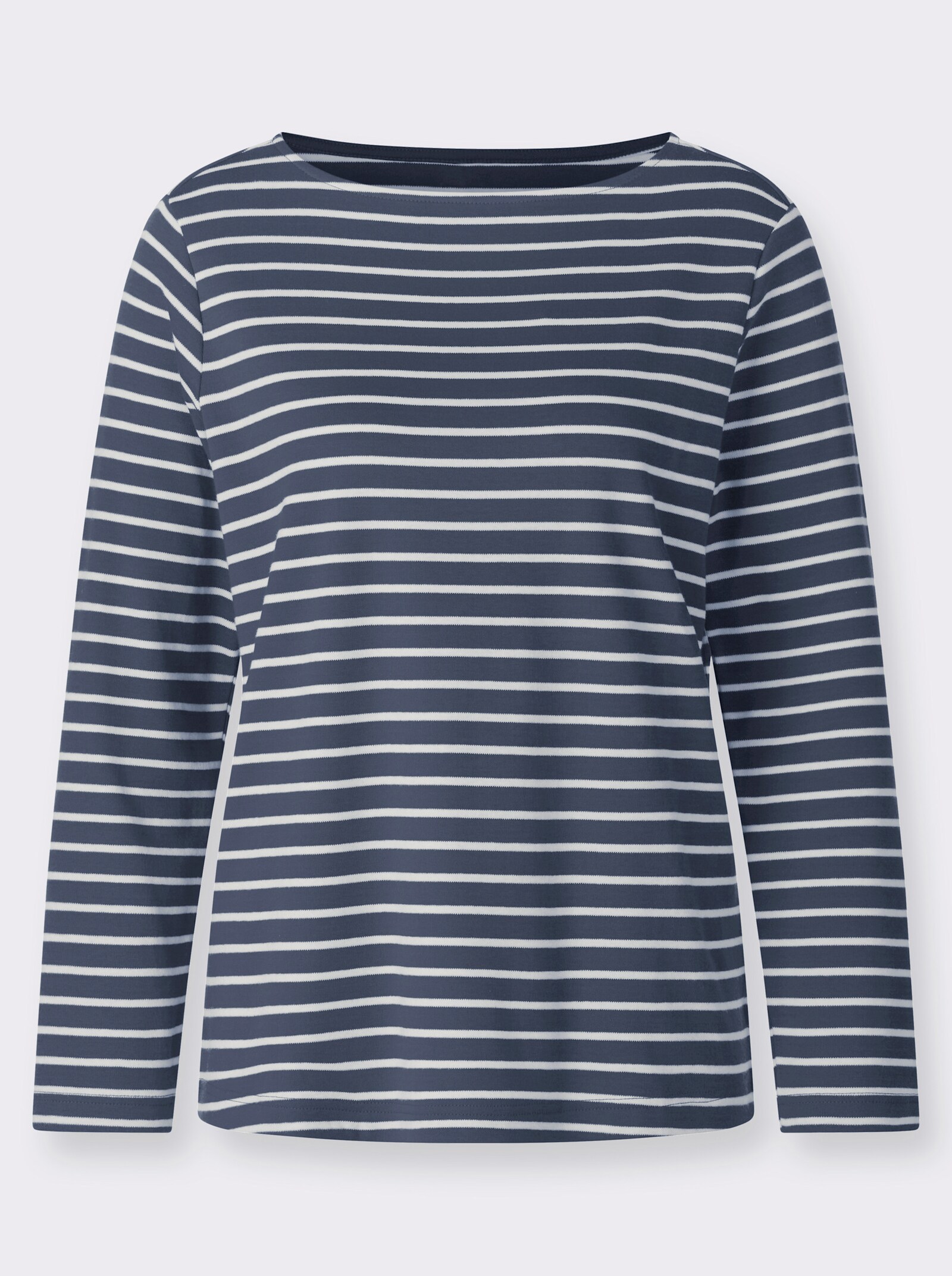  Sweatshirt im Ringel-Dessin - rauchblau-ecru-geringelt