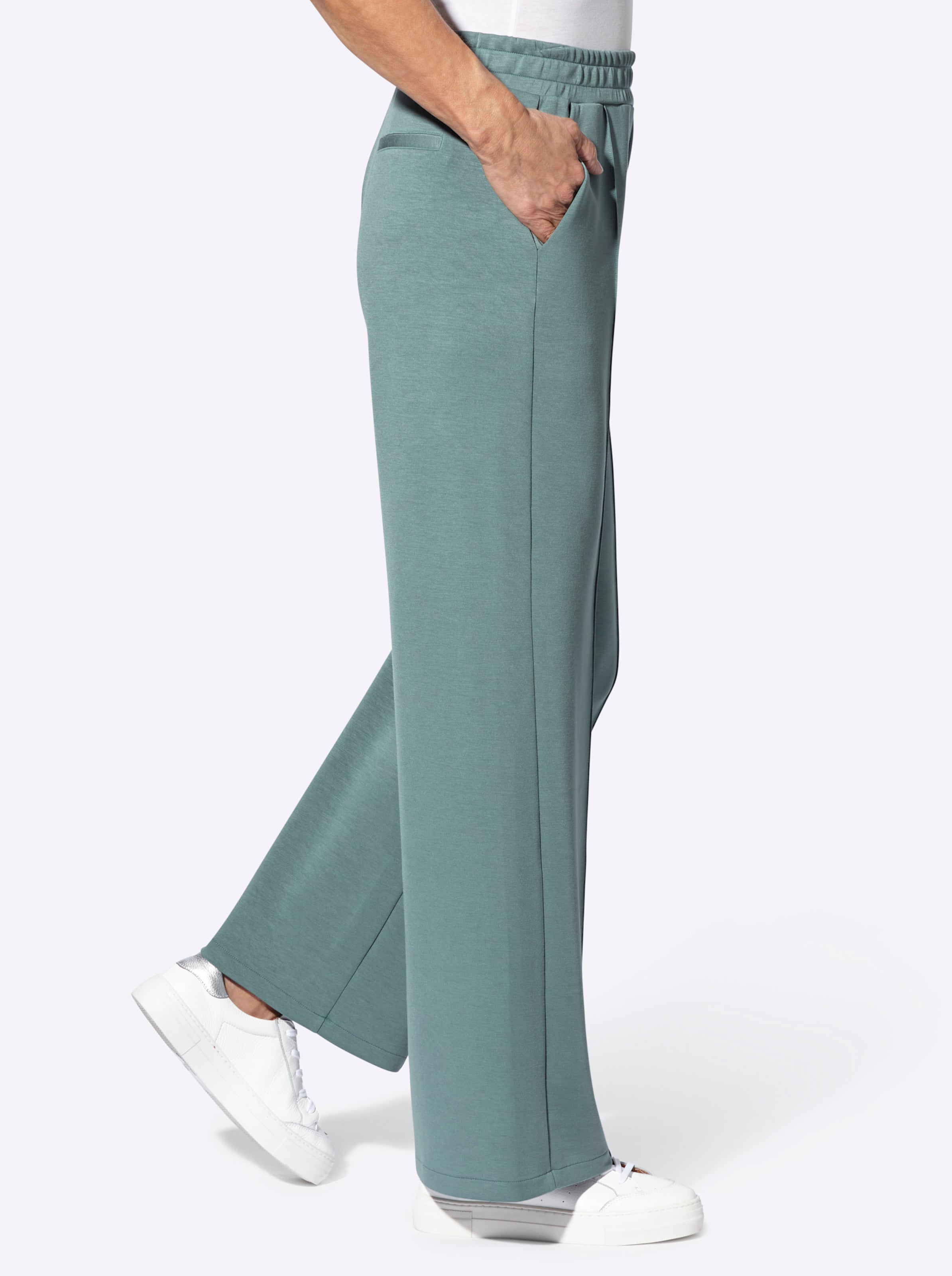Casual Looks Damen Verde Jerseyhose Gr. 36, Normalgrößen, Grün (Jade), 50% Modal, 44% Polyester, 6% Elasthan, Unifarben, Hosen Jerseyhose - Bild 5