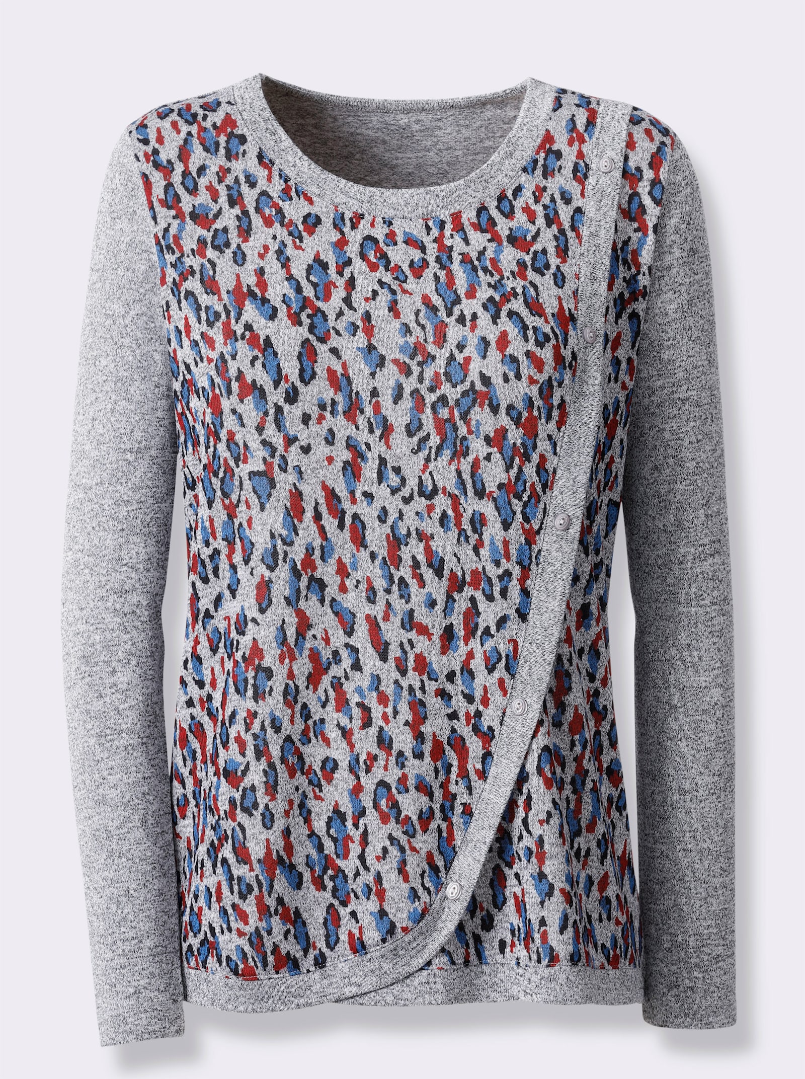 Shirt met lange mouwen - grijs gemêleerd