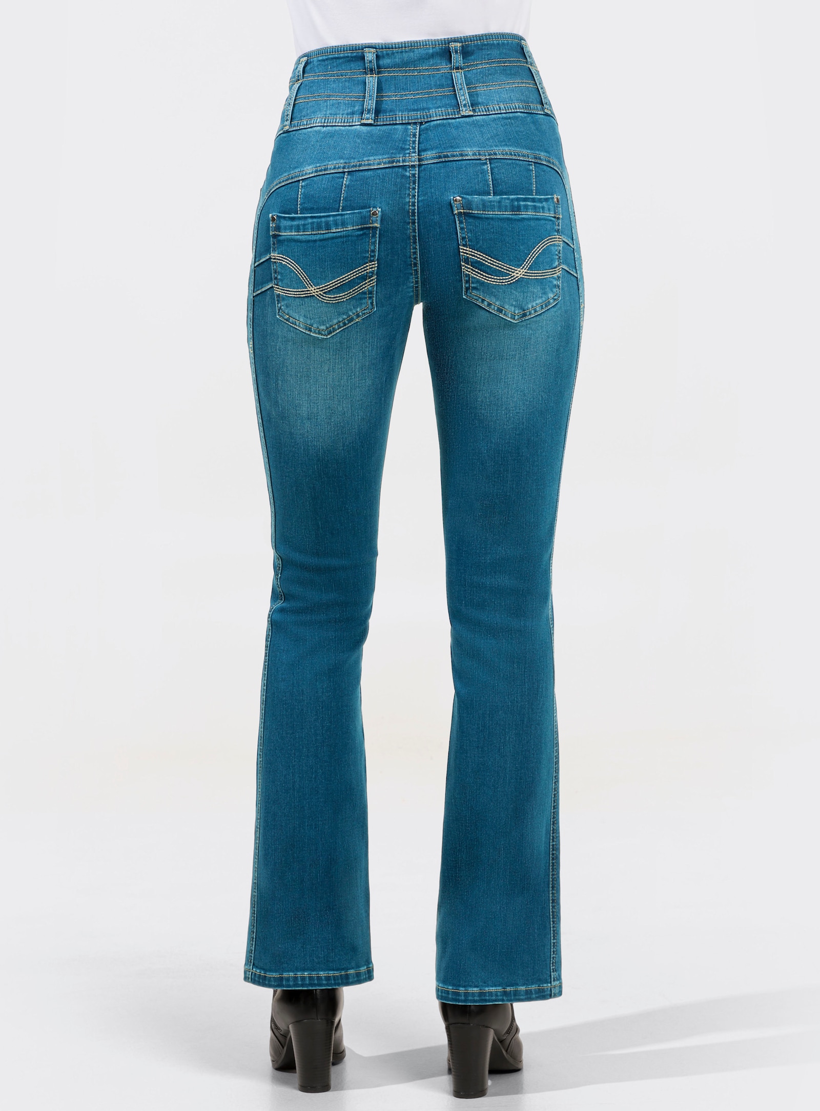 5-Pocket-Jeans mit dezent ausgestelltem Bein - blue-stone-washed