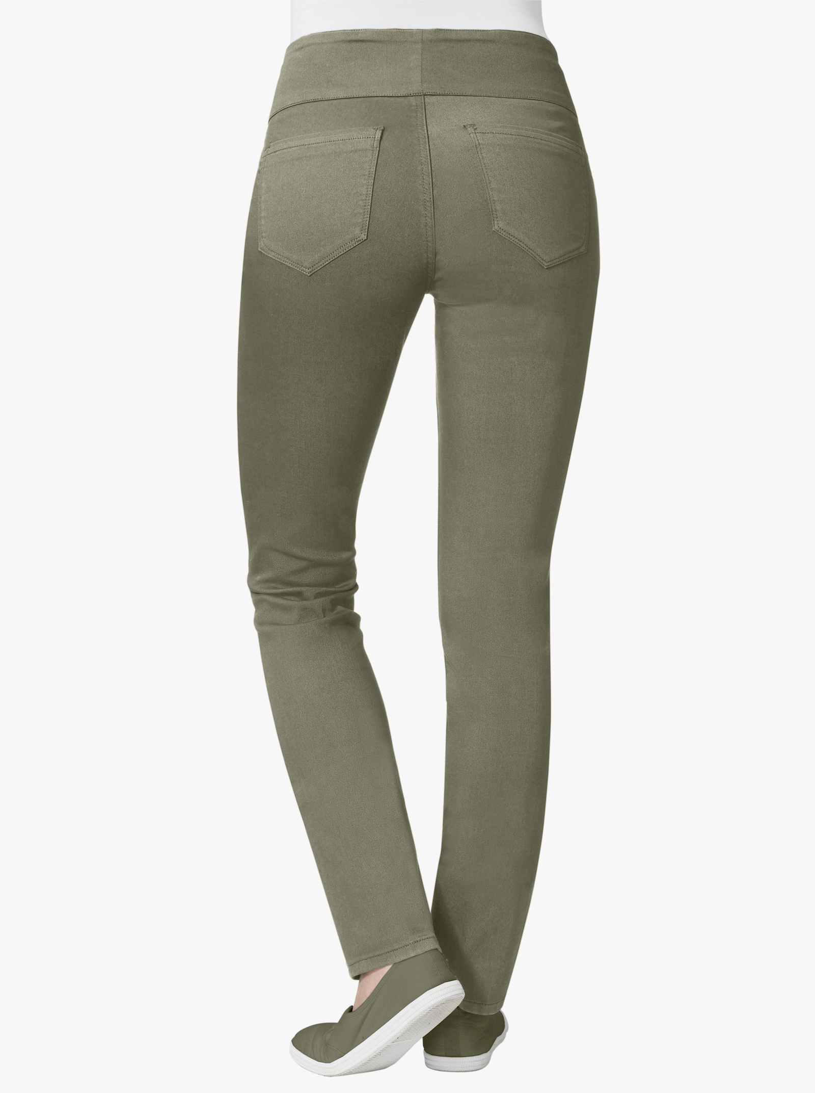 Schlupfhose mit hohem Dehnbund - khaki