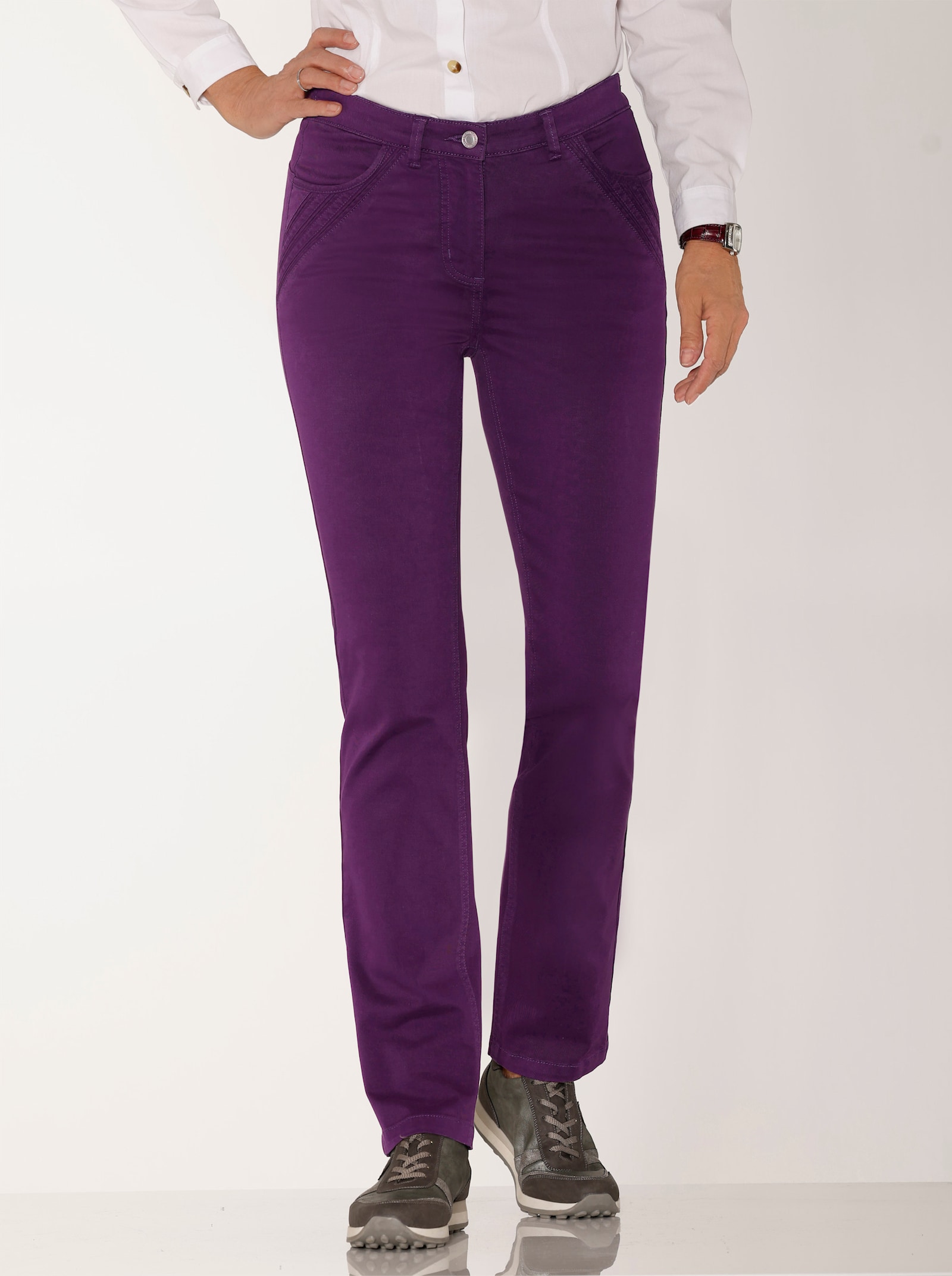 Jeans mit seitlichem Dehnbund - traube