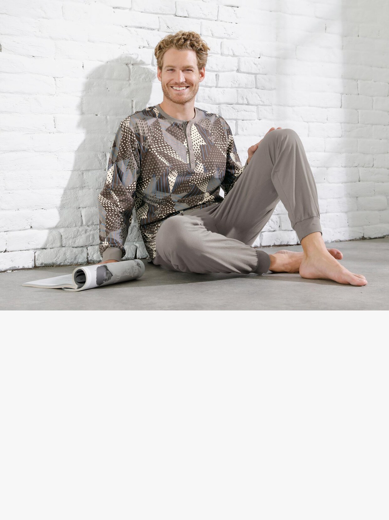 wäschepur Schlafanzug - grau-bedruckt