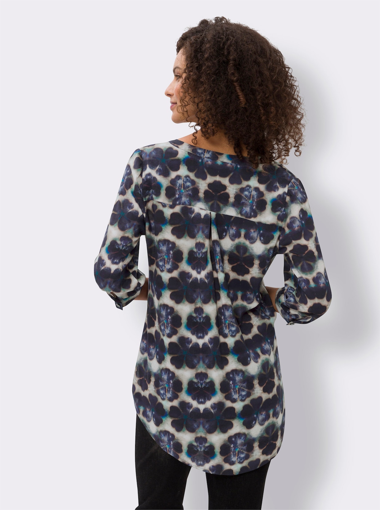 heine Blouse met print - marine/kalkmint bedrukt