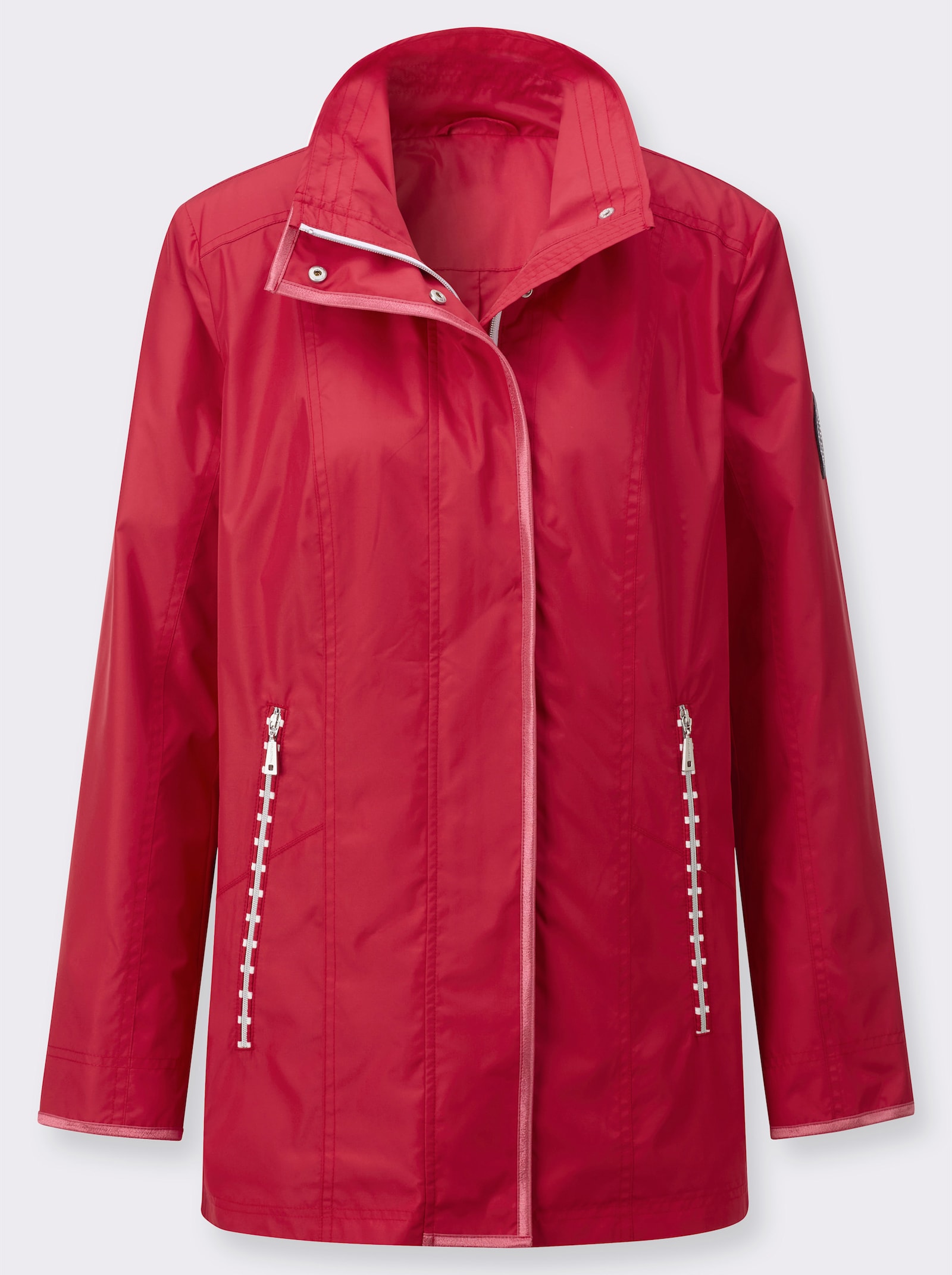 Jacke - erdbeere-weiss