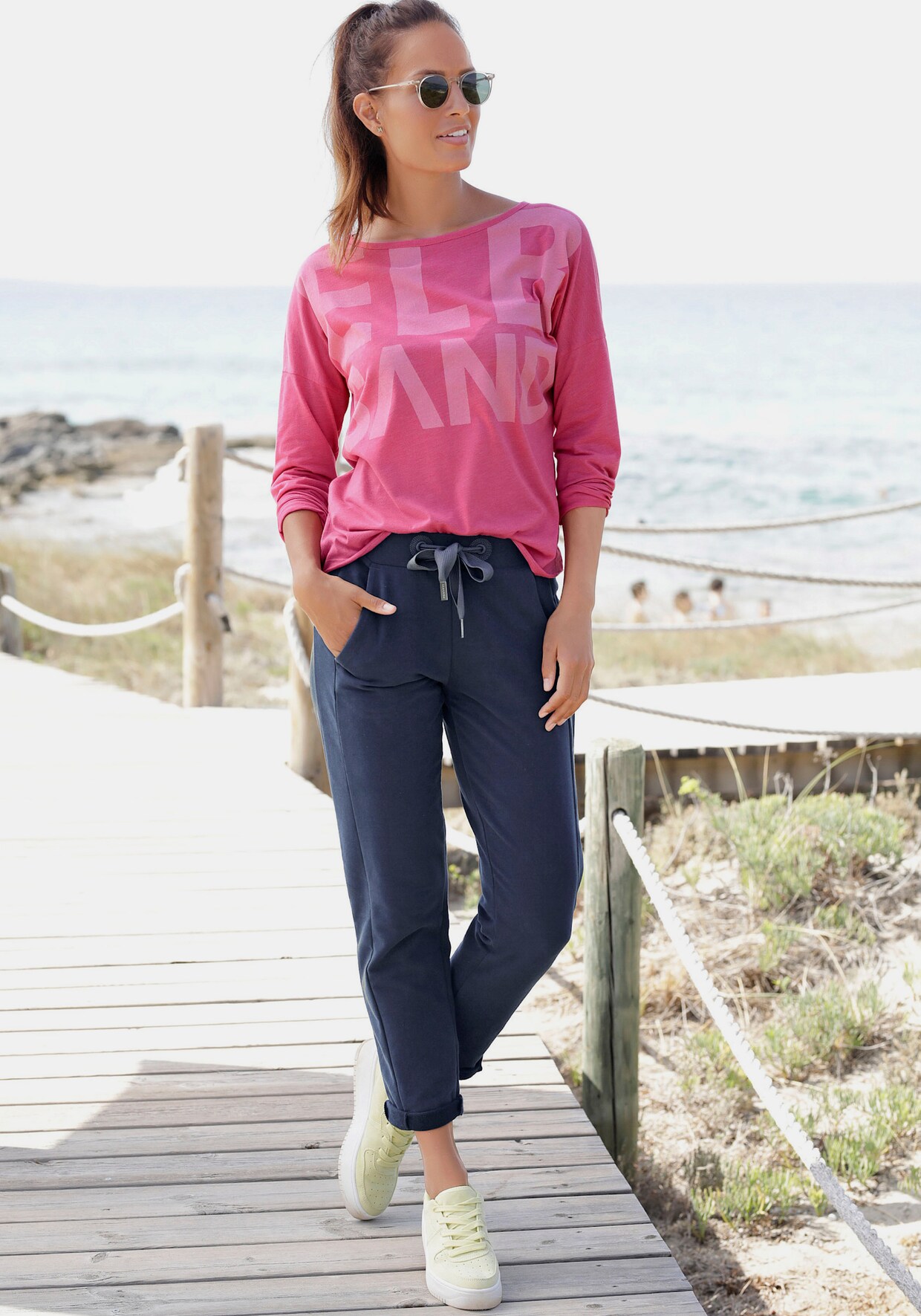 Elbsand Langarmshirt - pink-meliert