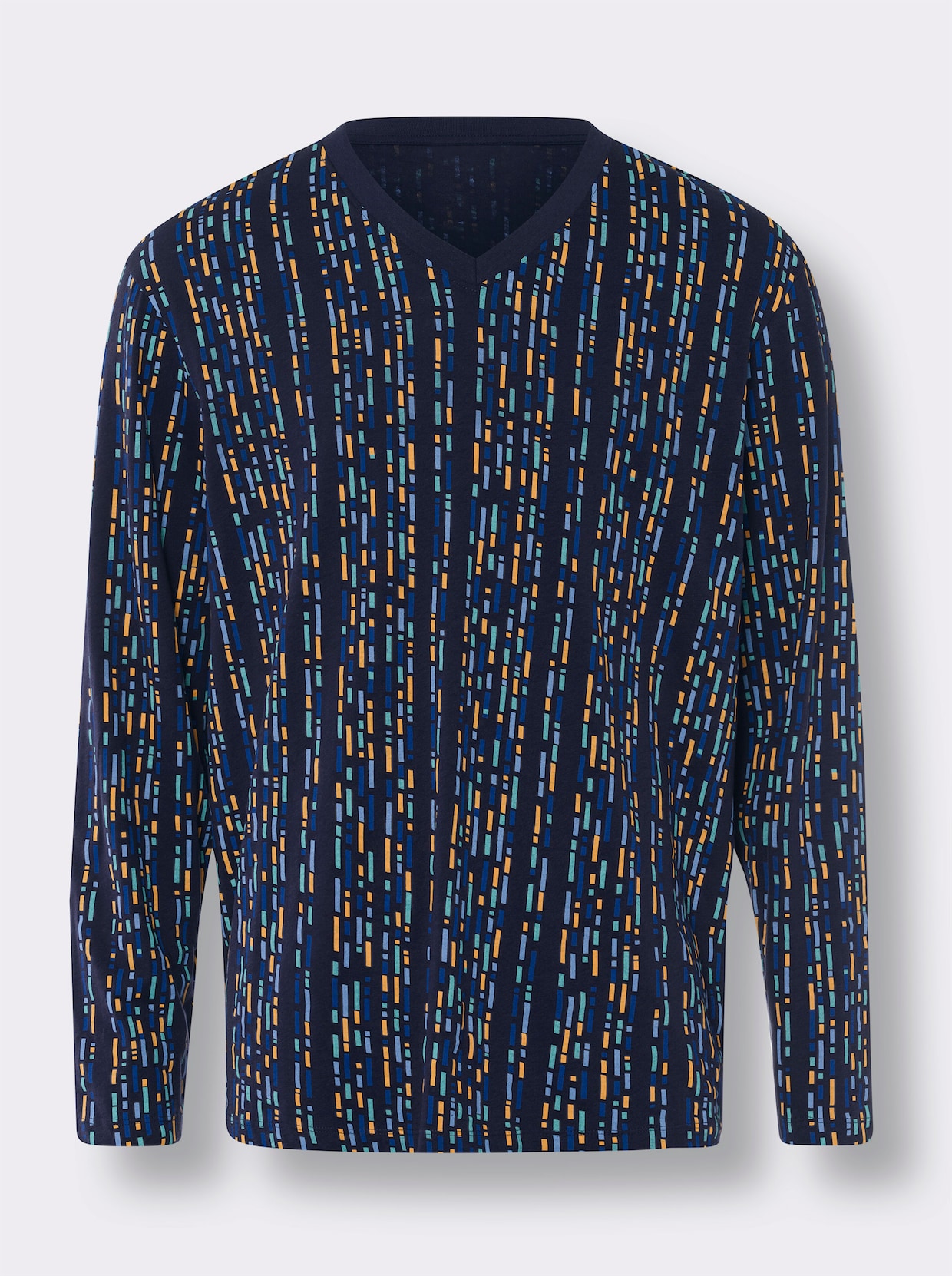 Schlafanzug - marine-royalblau-bedruckt