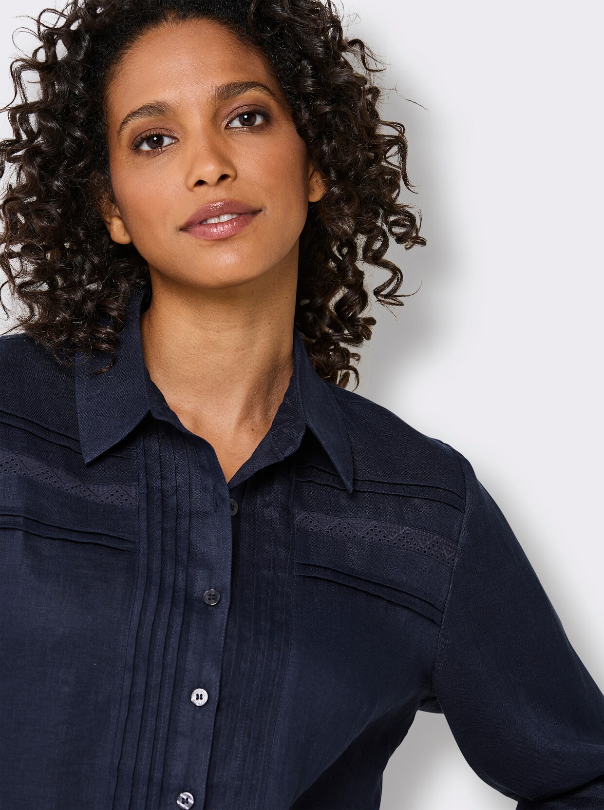 CREATION L PREMIUM Leinenbluse - marine