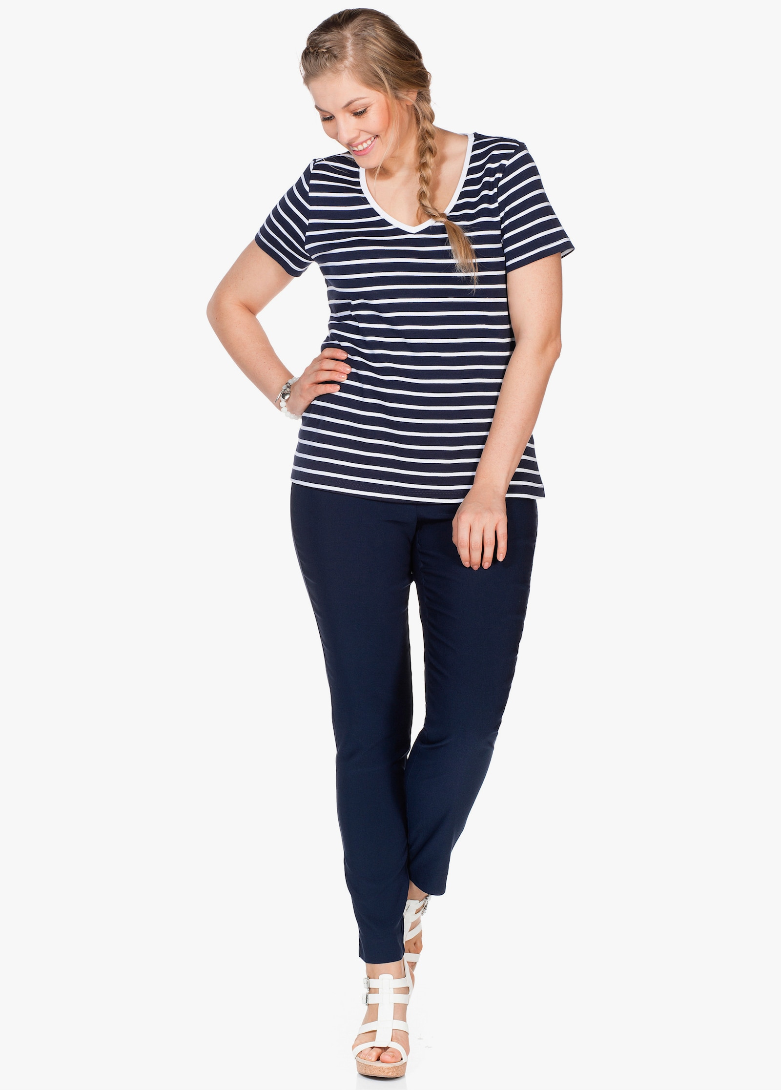 sheego Bengalinebroek in smal model - marine