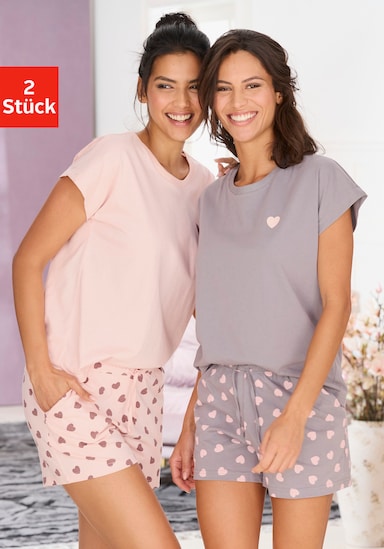 Vivance Dreams by Lascana Pyjama - taupe + rosa