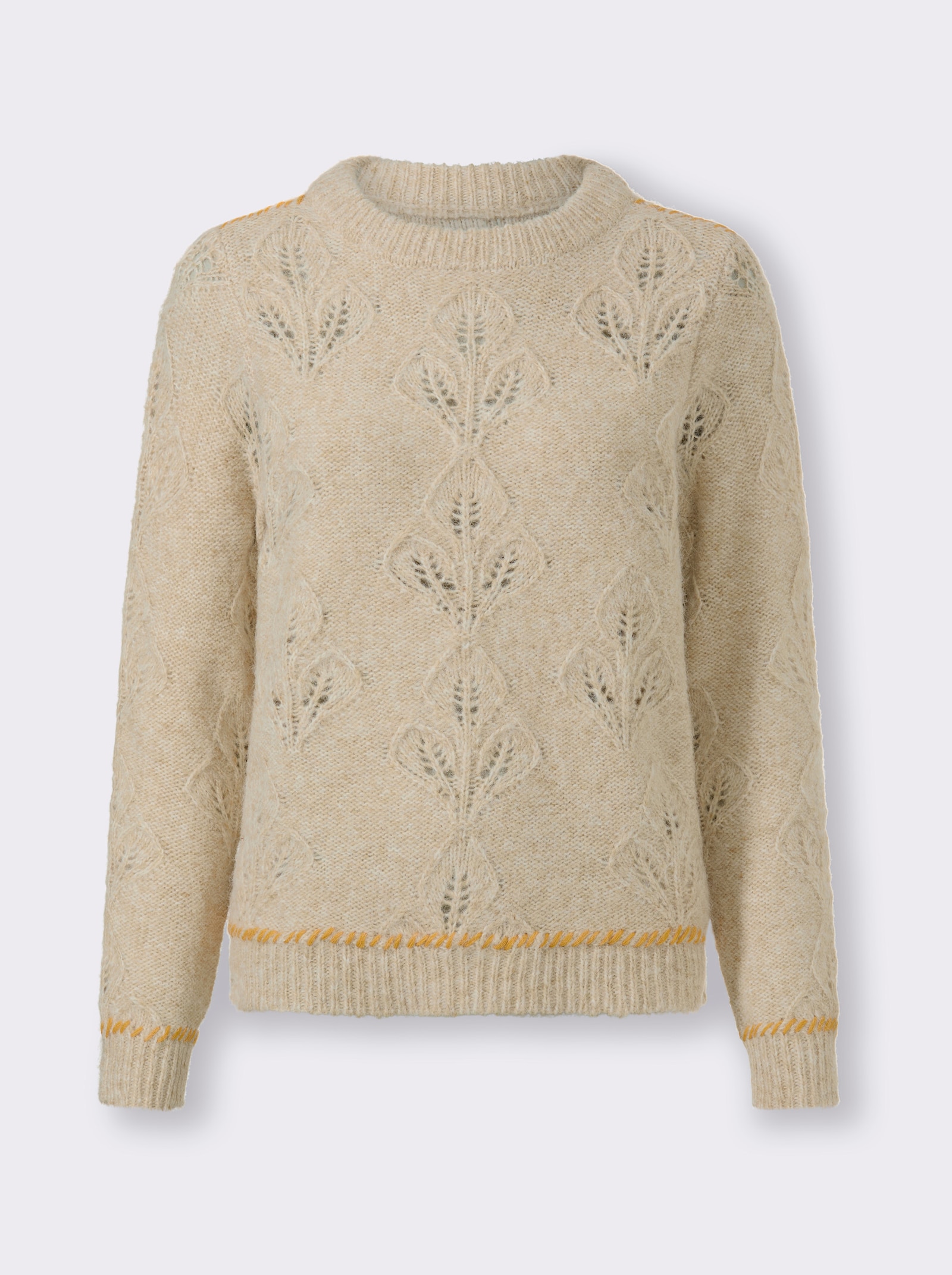 heine Ajourpullover mit Effektgarn - champagner