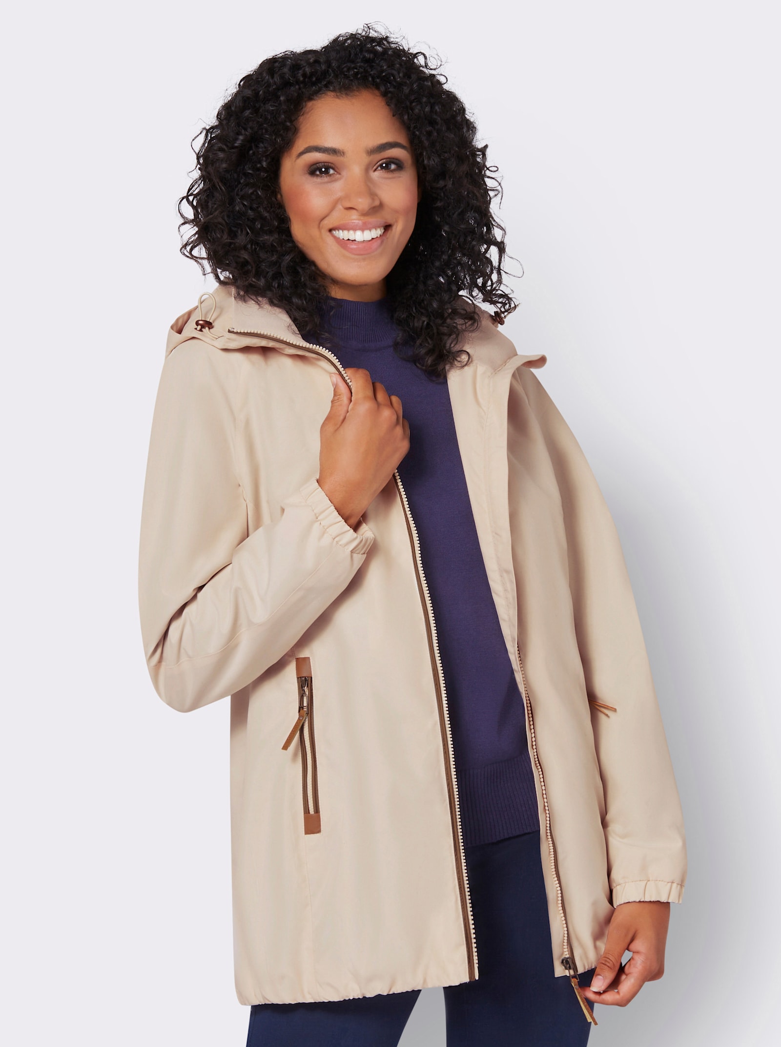 Übergangsjacke in Microfaser-Qualität - elfenbein