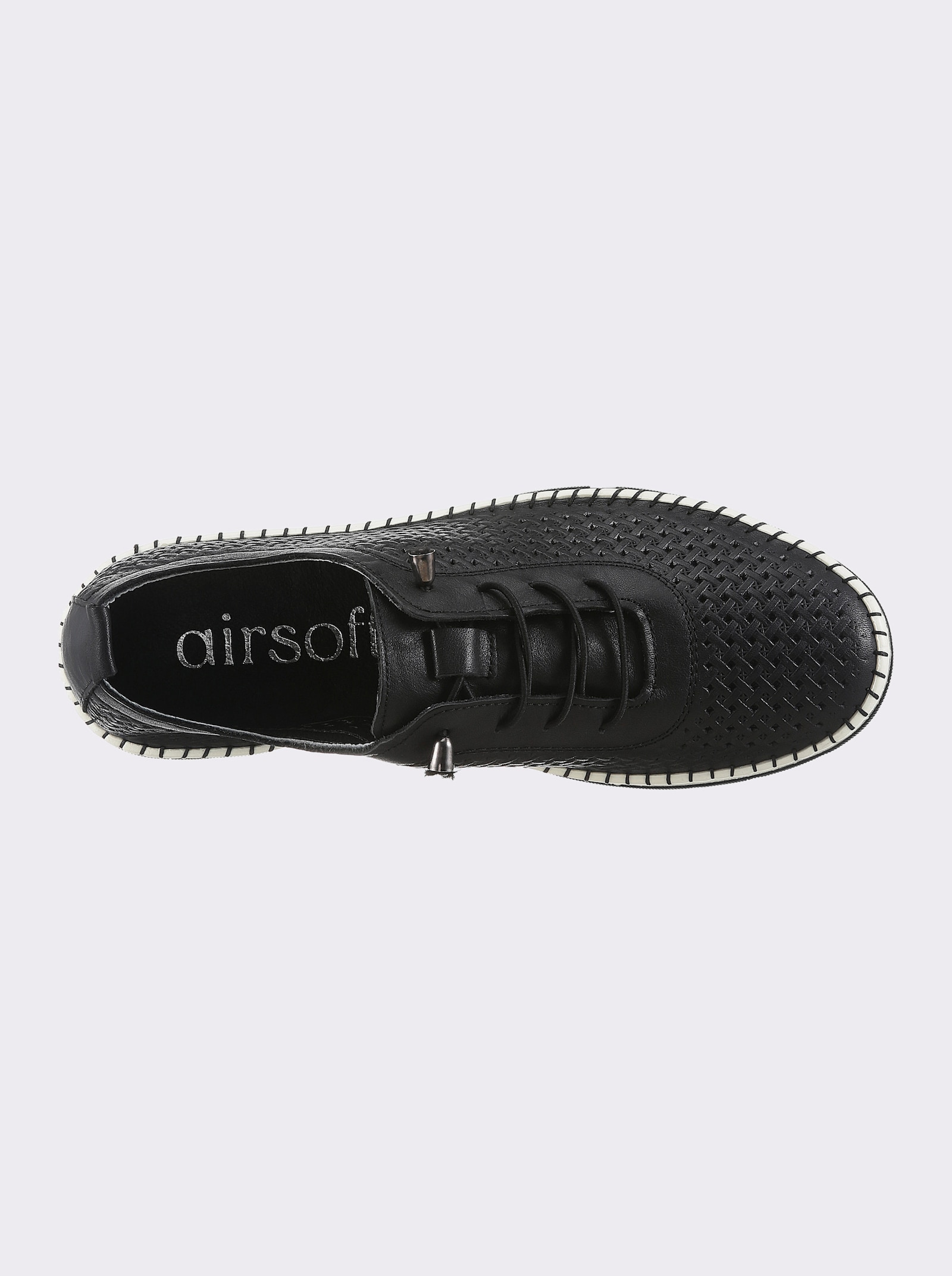 airsoft modern+ Sneaker mit Perforation - schwarz
