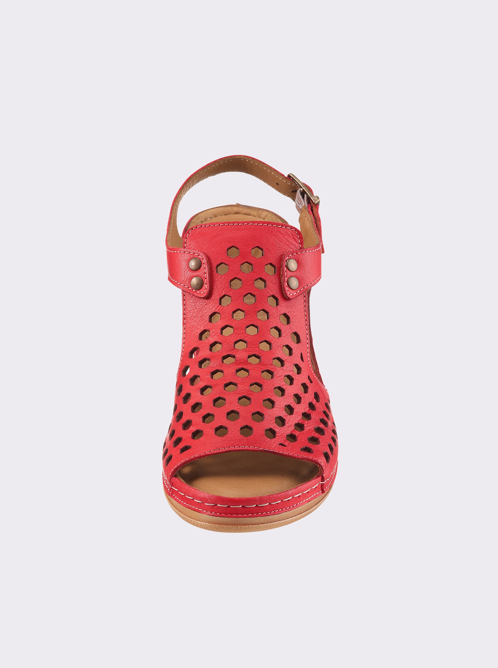 Gemini Sandale mit Lochmuster, von Gemini - rot
