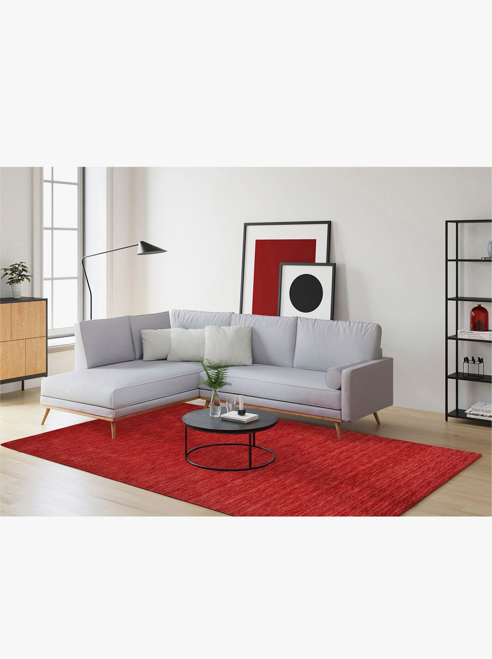 Theko Handwebteppich - rot