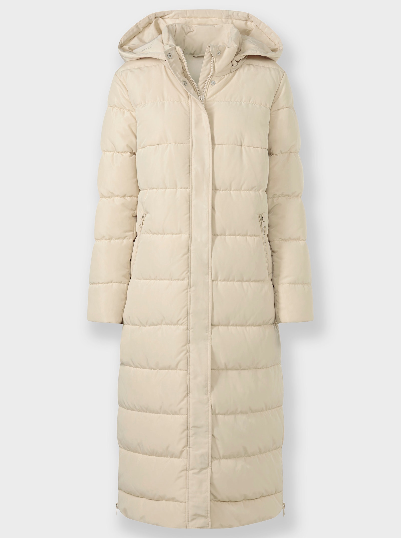heine Steppmantel mit abknöpfbarer Kapuze - sand