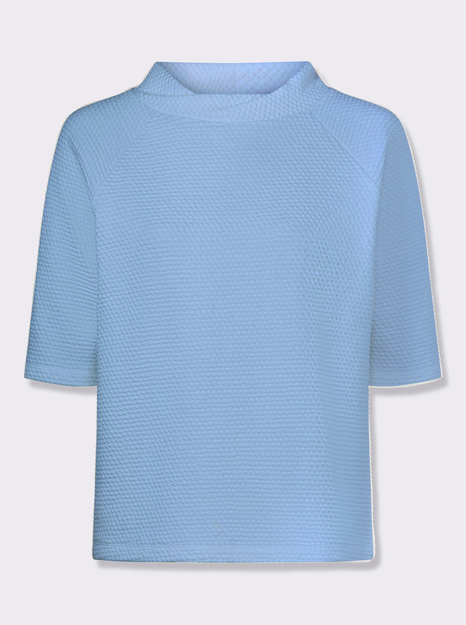 heine Stehkragenshirt mit Waffelstruktur - eisblau