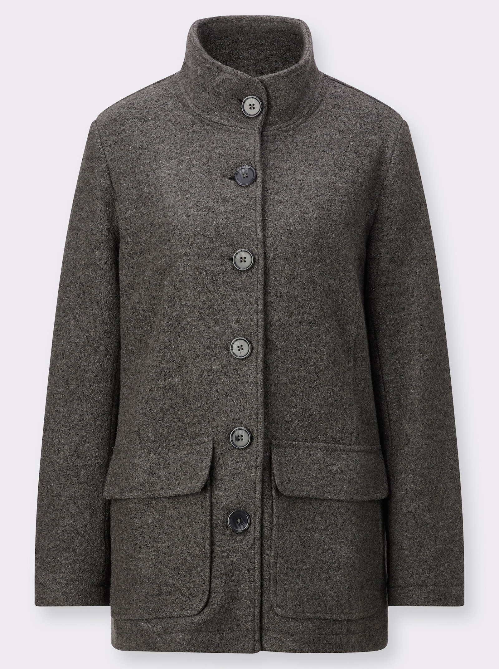 Wolljacke in langlebiger, pflegeleichter Qualität - anthrazit-meliert