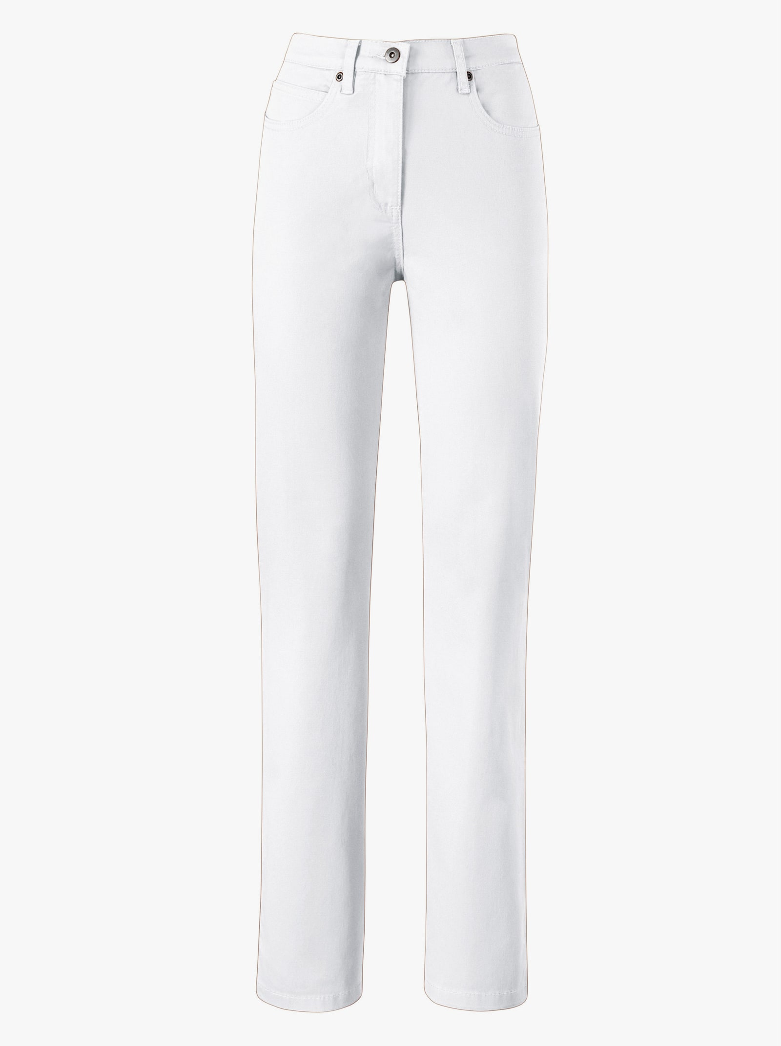 Džíny s 5 kapsami s podílem streče - bílá