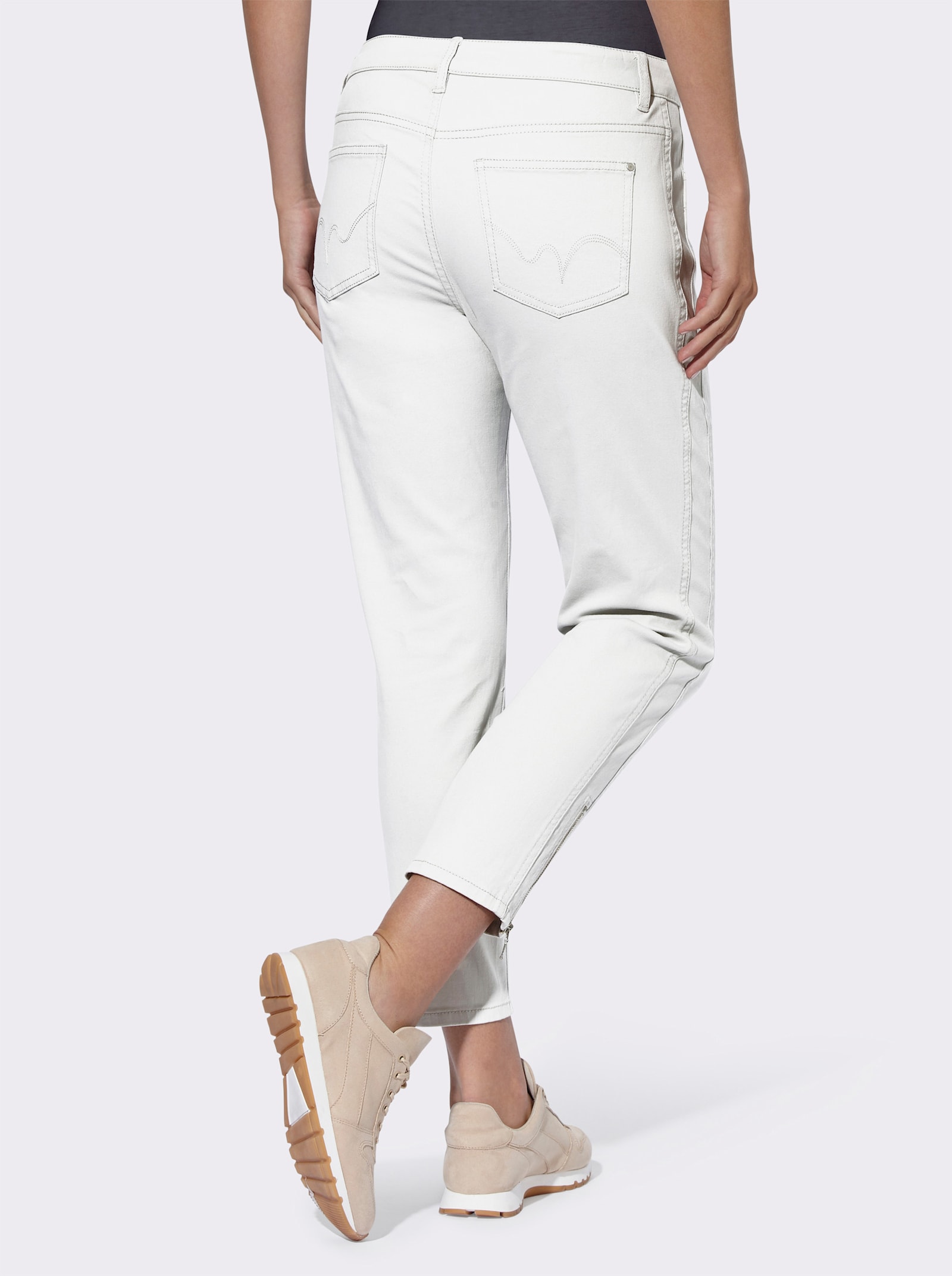 heine 5-Pocket-Hose mit seitlichen Einsätzen - weiß