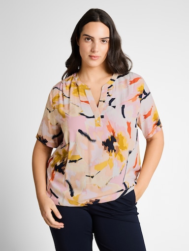 Kurzarmbluse - big abstract flower print