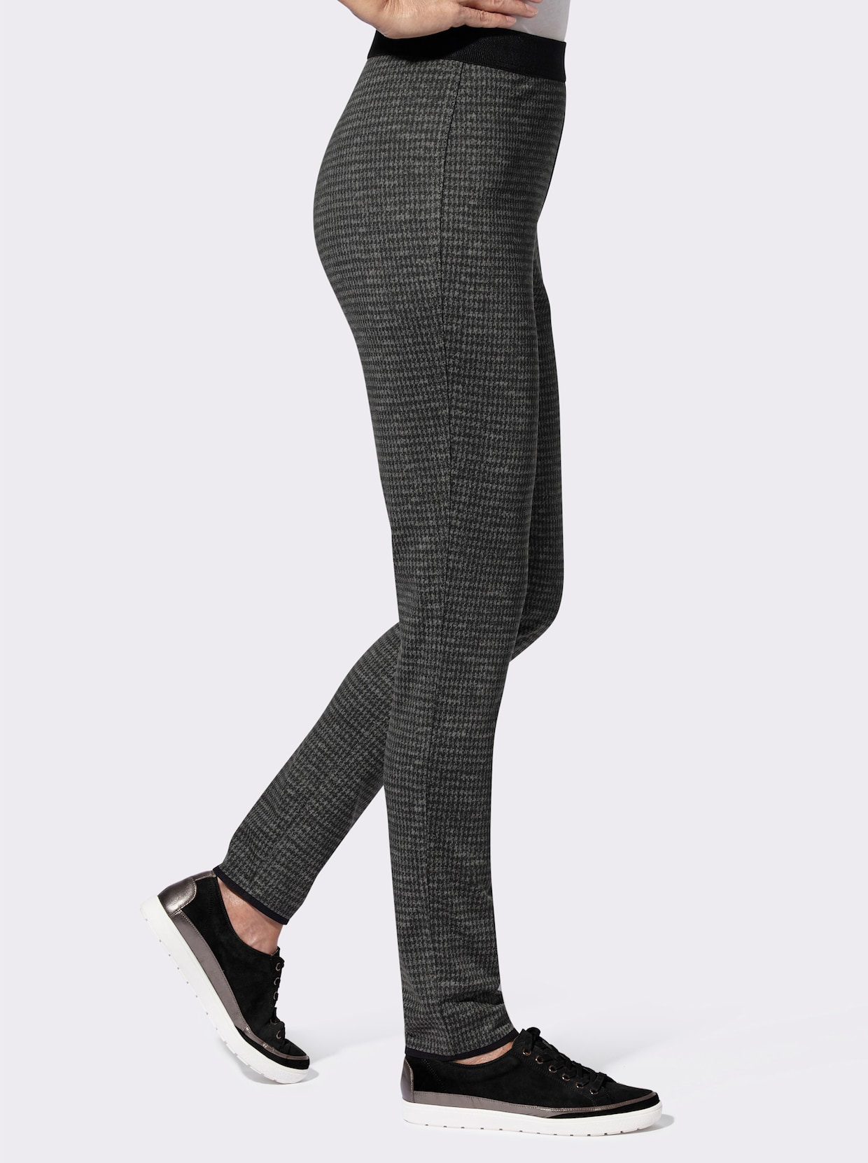 Stehmann Comfort line Broek - zwart/grijs geprint