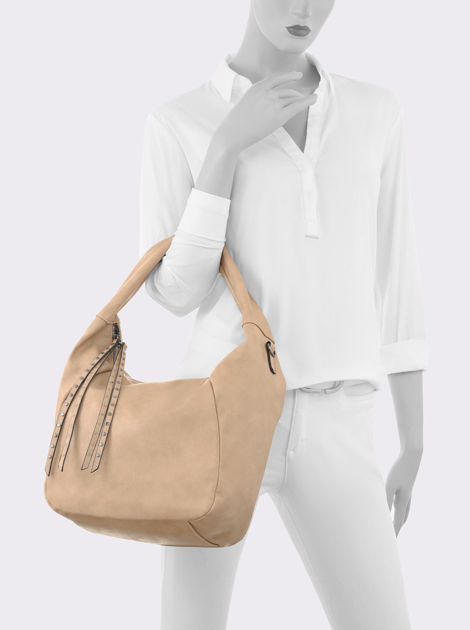heine Handtasche in Beutelform - beige