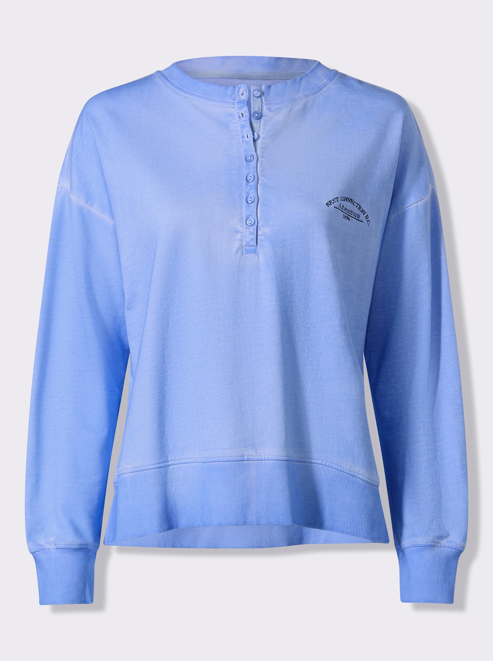 heine Sweatshirt mit Oil-dyed-Waschung - himmelblau