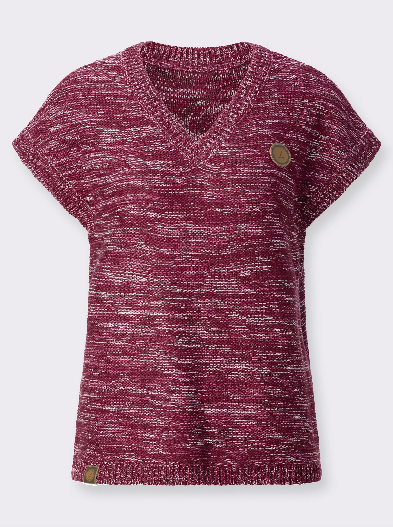 Pullunder in Melange-Optik - bordeaux-meliert