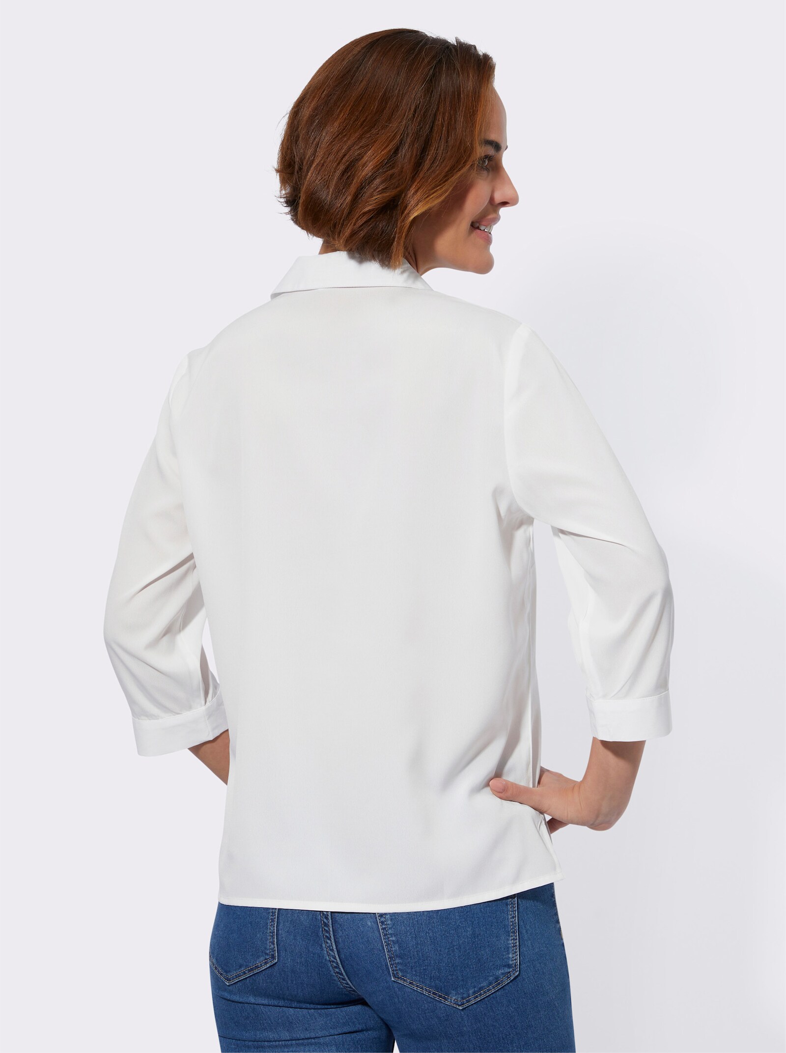 Crêpebluse in pflegeleichter Qualität - weiß