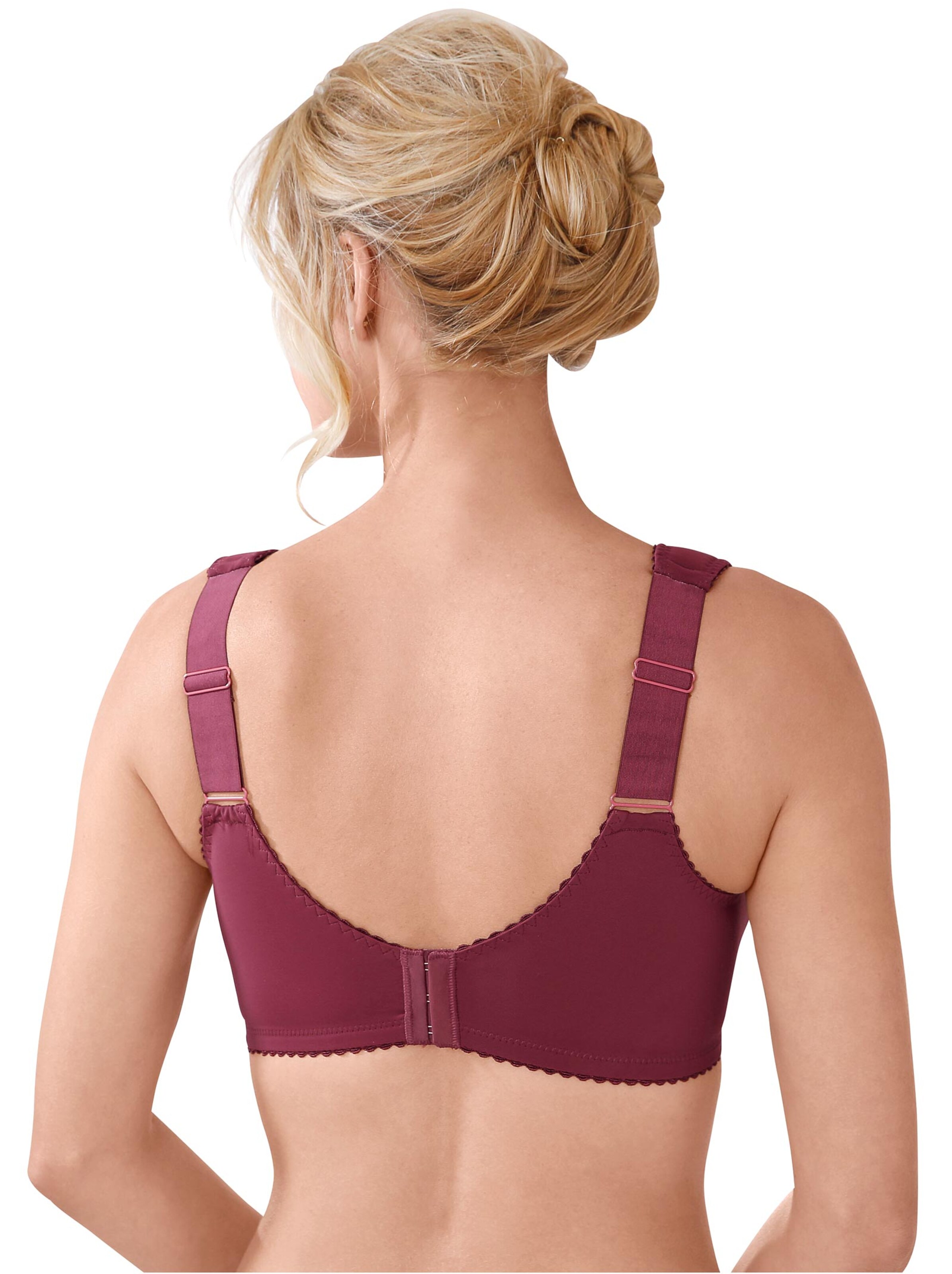 wäschepur Entlastungs-BH ohne Bügel - schwarz + bordeaux