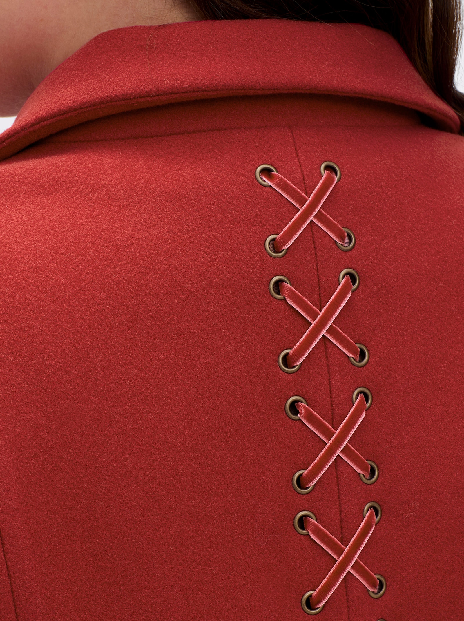 sheego by Joe Browns Mantel mit Zierschnürung im Rücken - kirsche