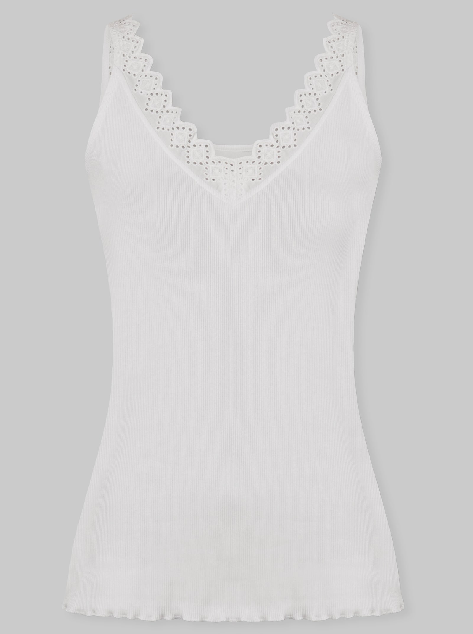 heine Shirttop mit Spitze - weiß