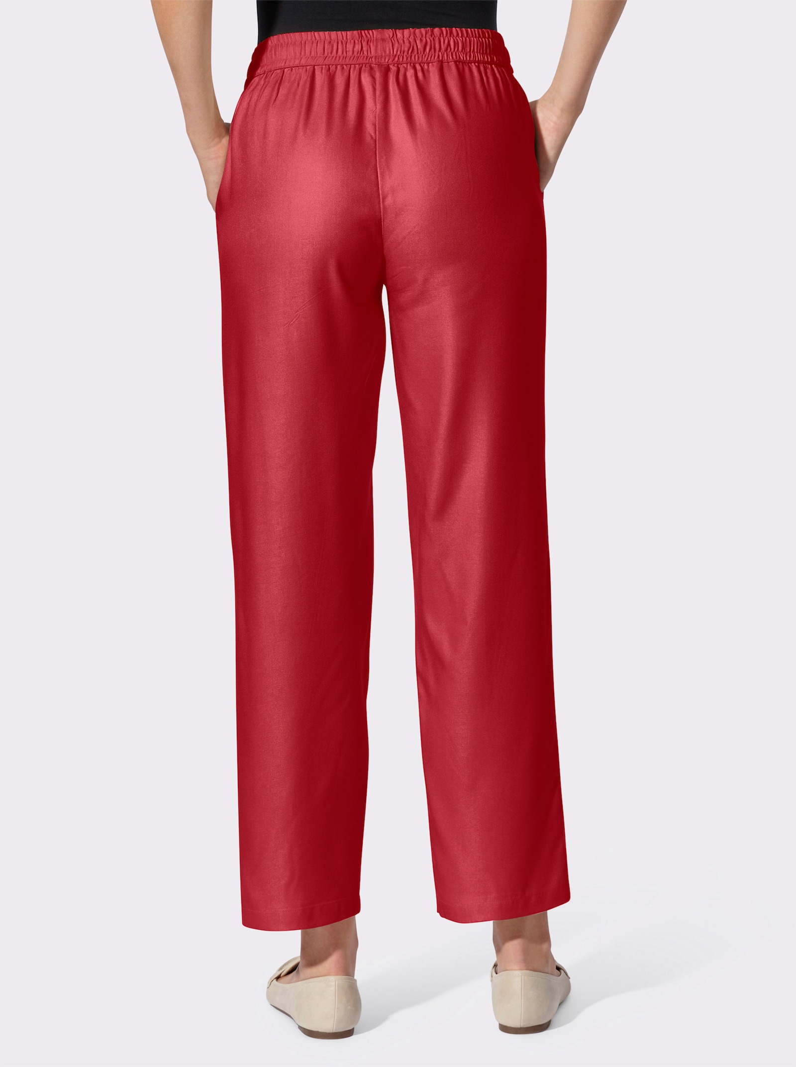 Schlupfhose in strukturierter Qualität - erdbeere