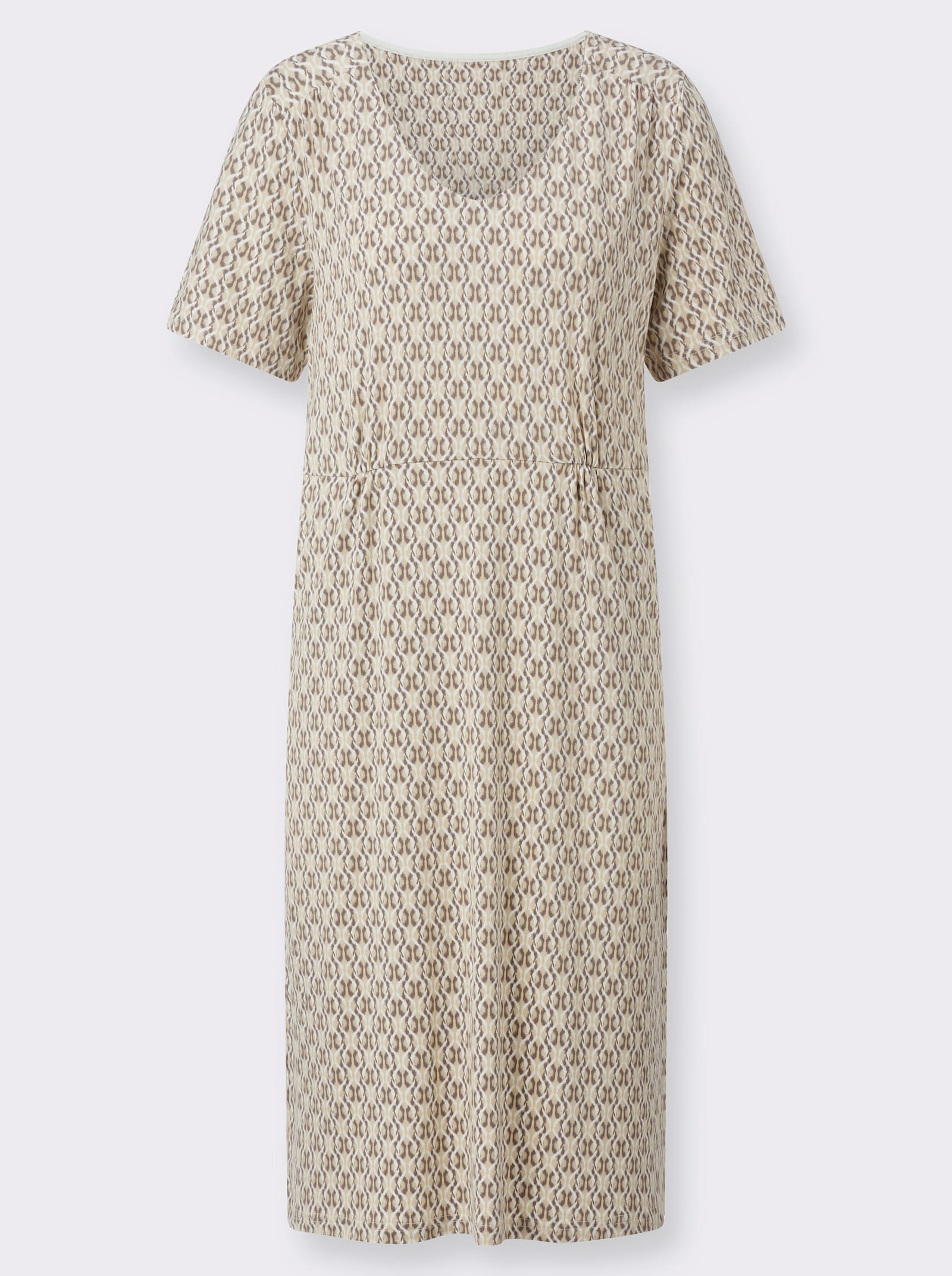 Jerseyjurk in comfortmodel, bedrukt - zand/donkertaupe bedrukt