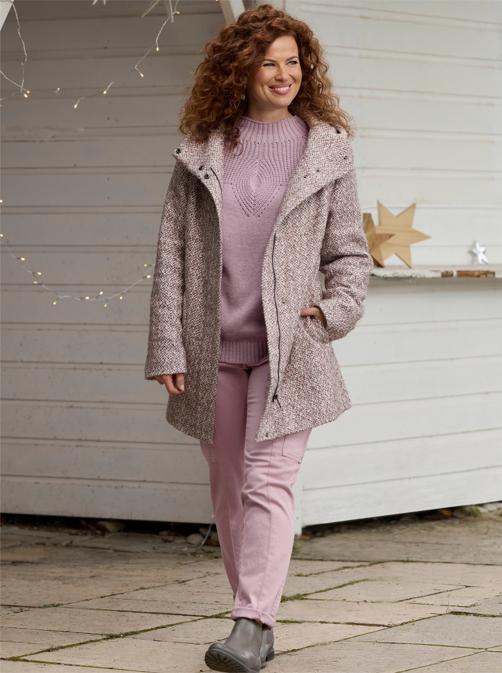 Cargohose mit 2 Taschen hinten - mauve