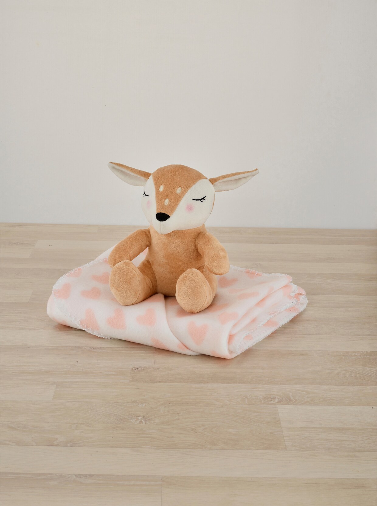 Deken met ree - bruin