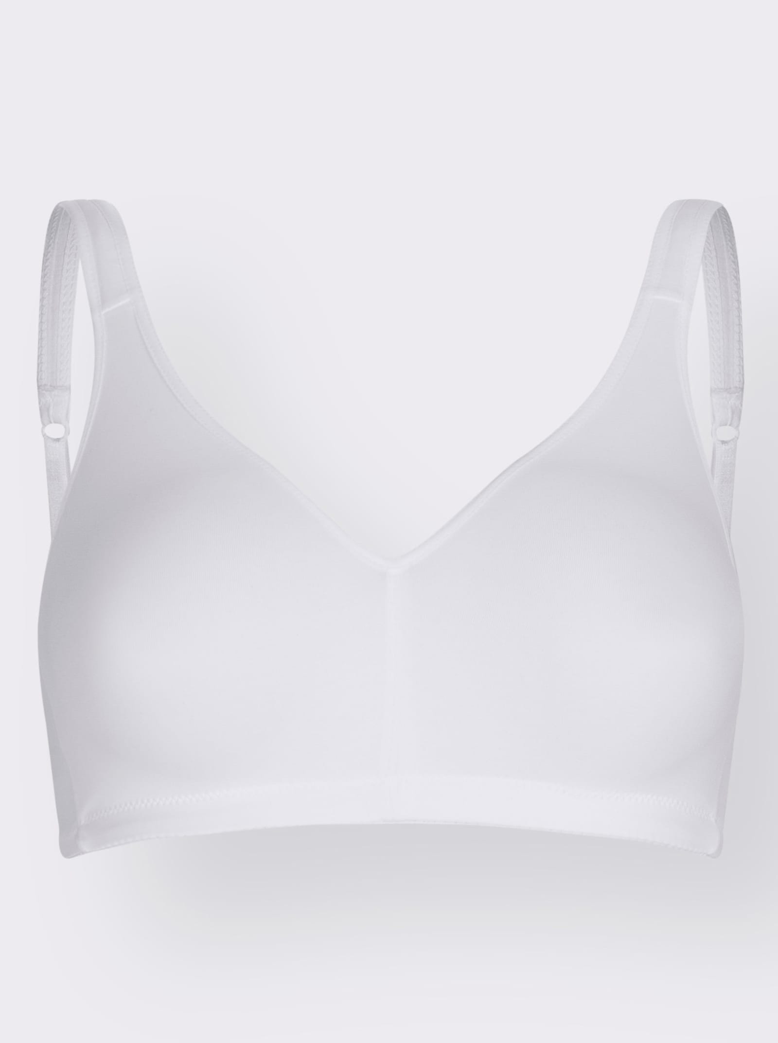Naturana Soutien-gorge confort sans armatures en matière extensible - blanc + noir