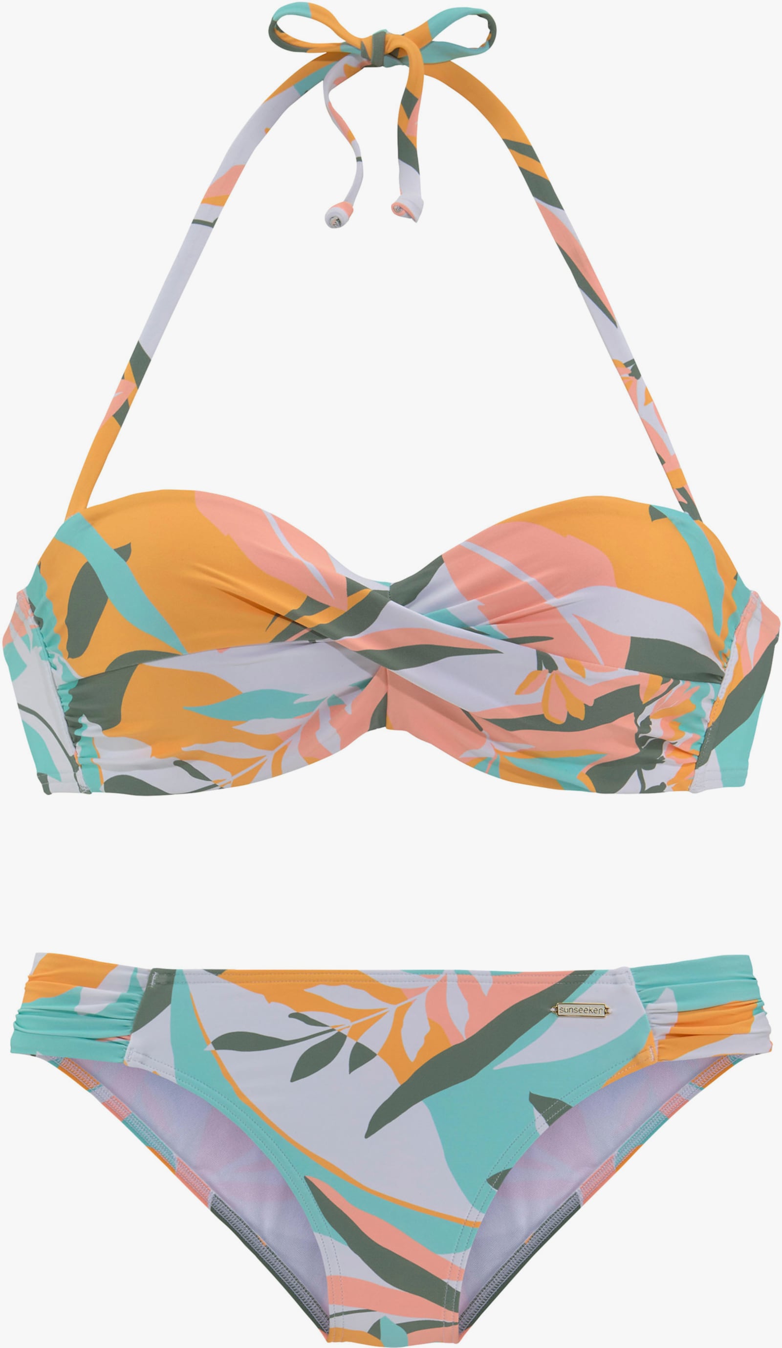 Sunseeker Bügel-Bandeau-Bikini - weiß-gelb